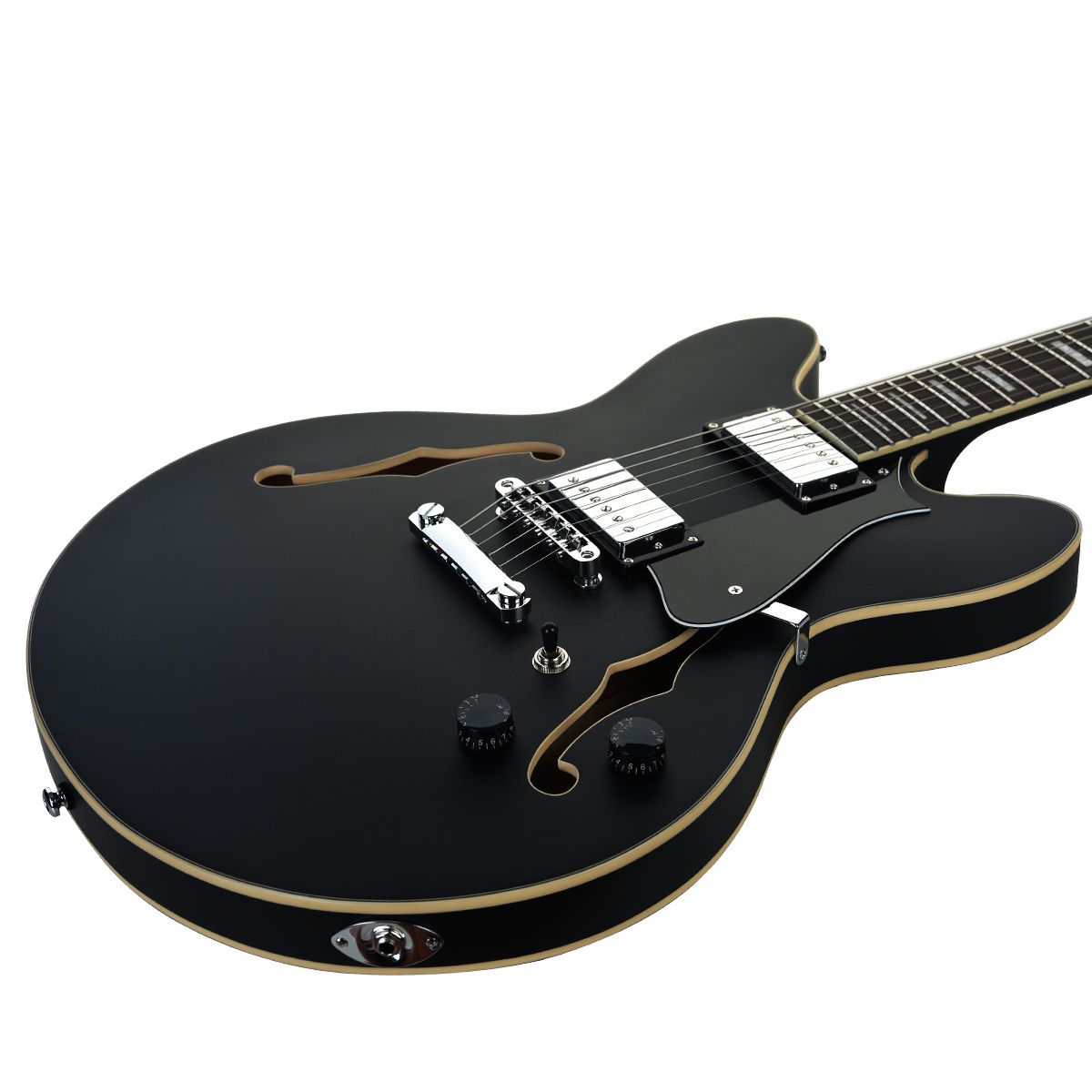 헥스기타(HEXGUITARS) 세미할로우 일렉기타 Q300 S/BK 블랙