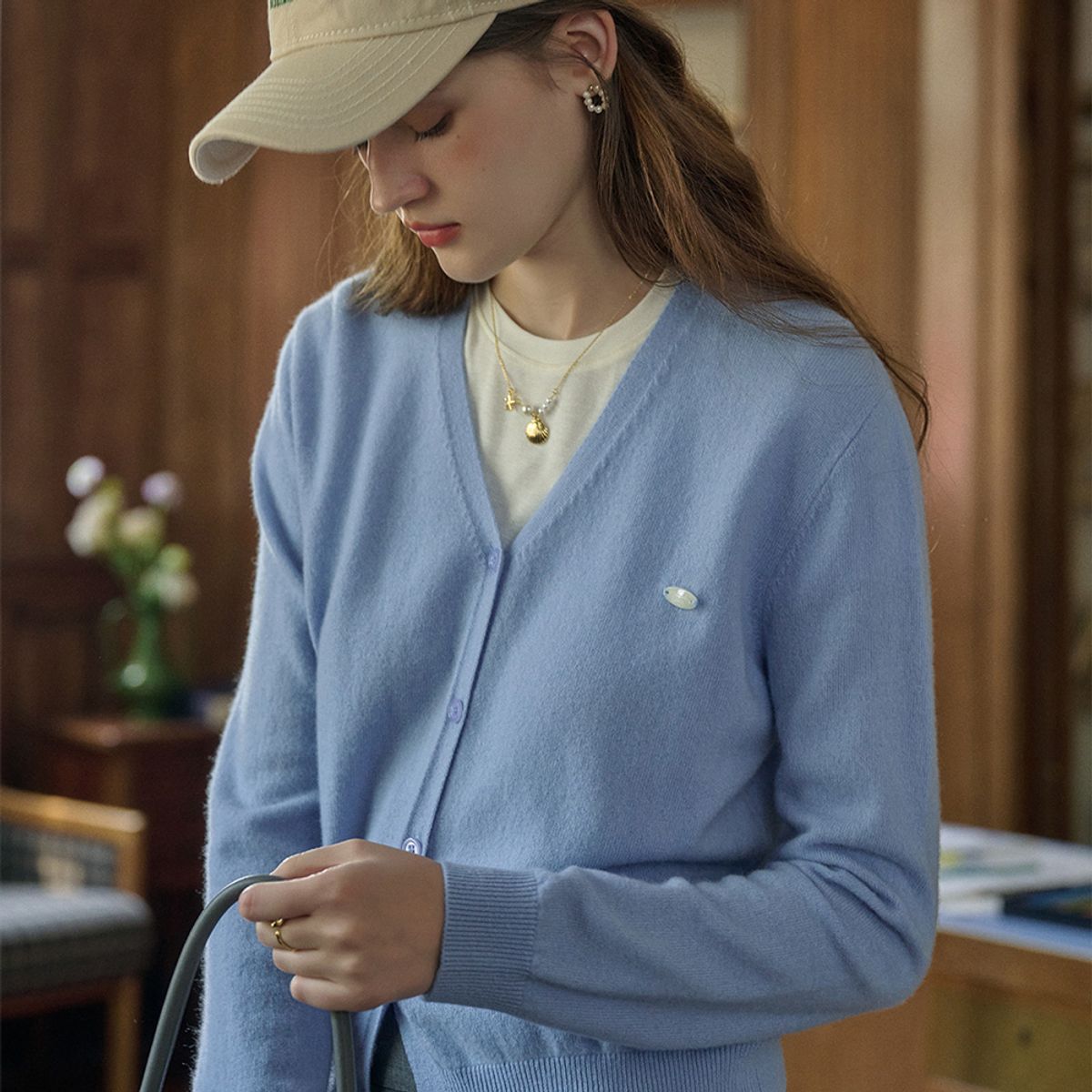 심플레트로(SIMPLE RETRO) SR_Elegant wool knit cardigan_2color