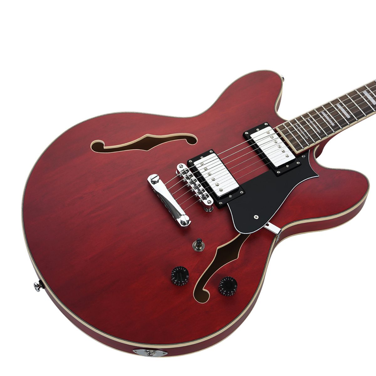 헥스기타(HEXGUITARS) 세미할로우 일렉기타 Q300 S/TR 트랜스페런트 레드
