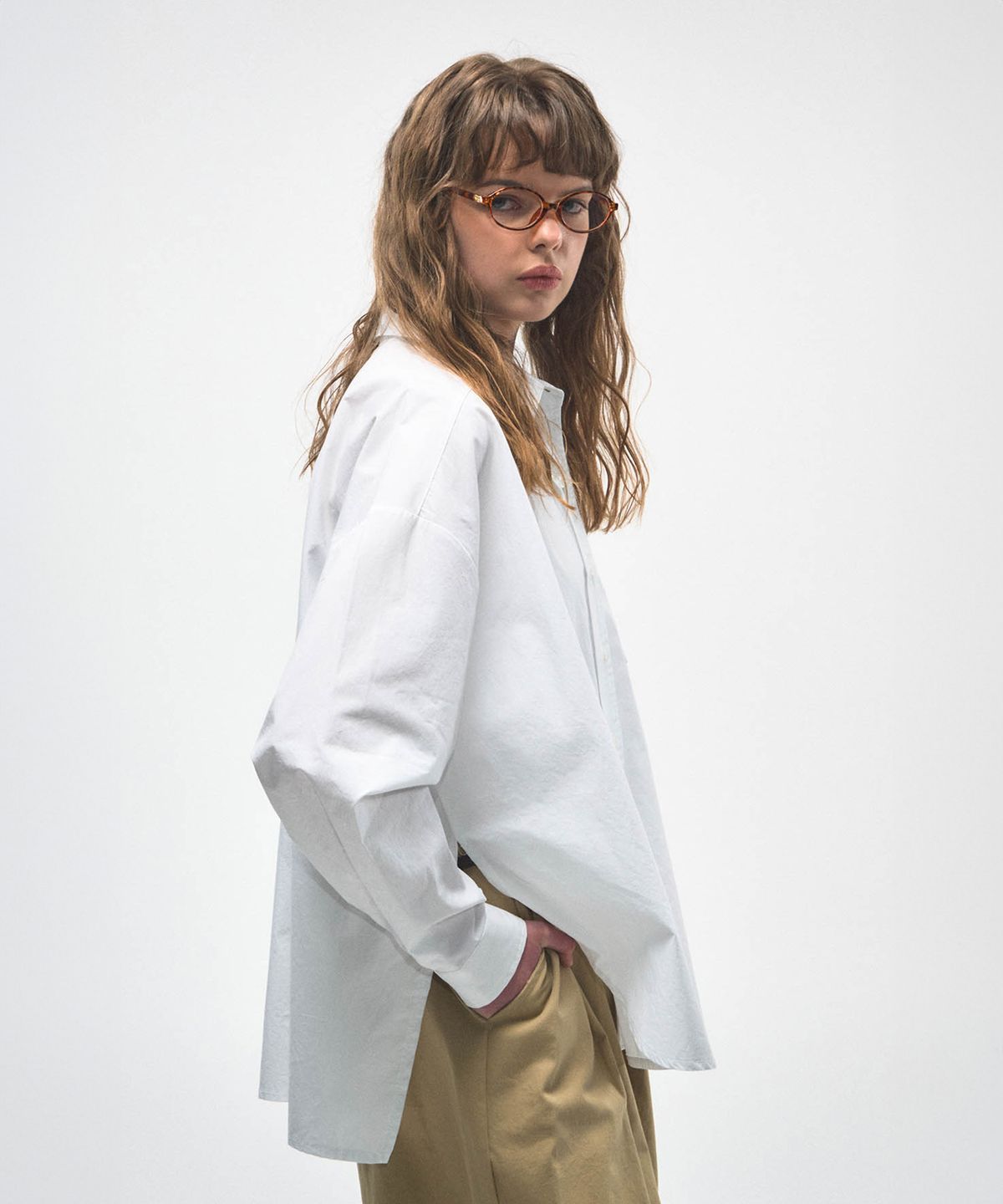 닐라이즈(NEALIZE) Oversized Cotton Shirt White