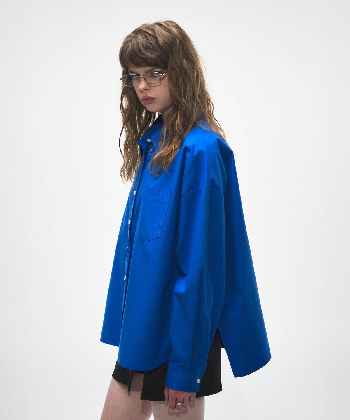 닐라이즈(NEALIZE) Oversized Cotton Shirt Blue