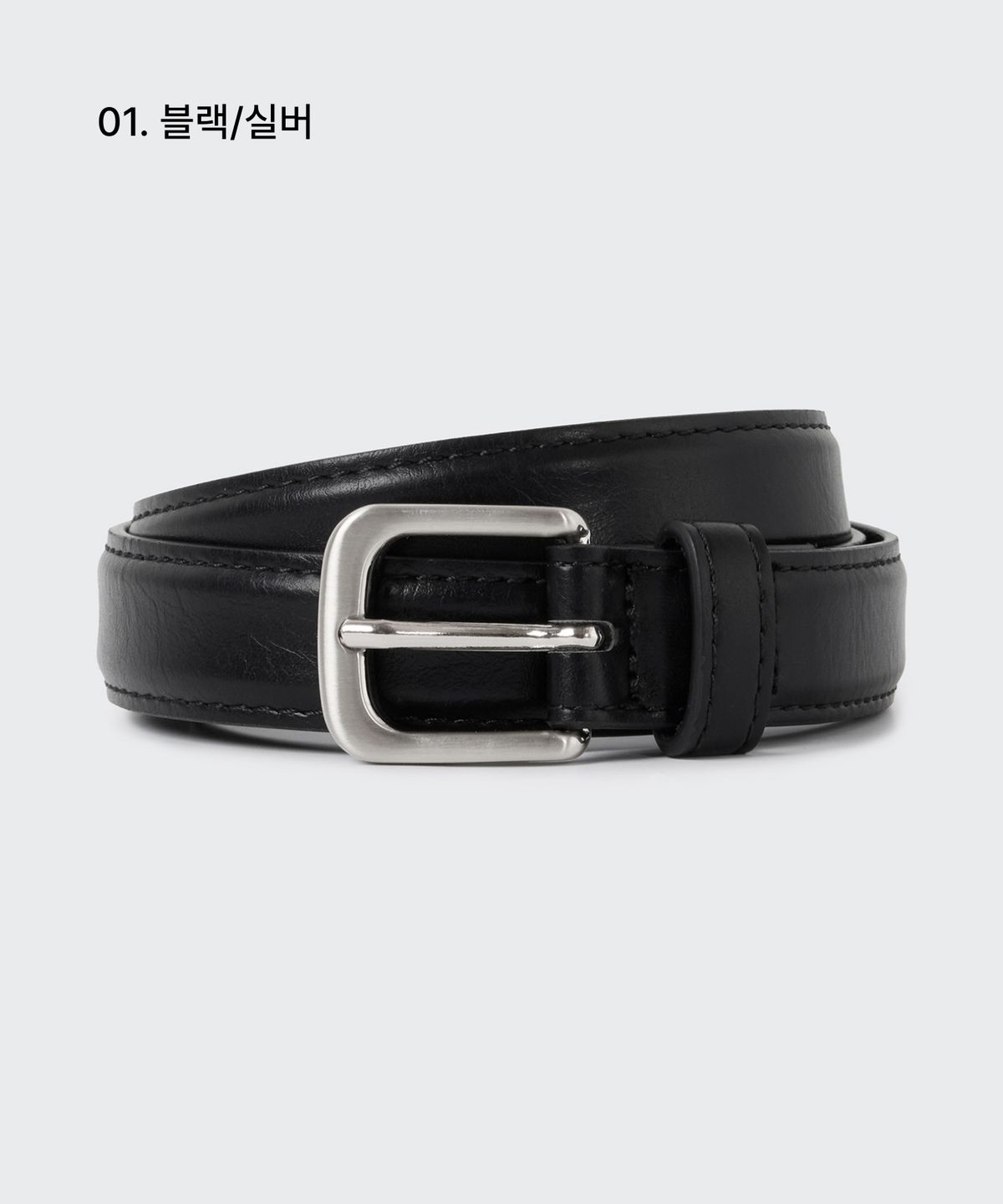 무신사 스탠다드 우먼(MUSINSA STANDARD WOMAN) 우먼즈 라운디드 스퀘어 신세틱 레더 슬림 벨트_20mm