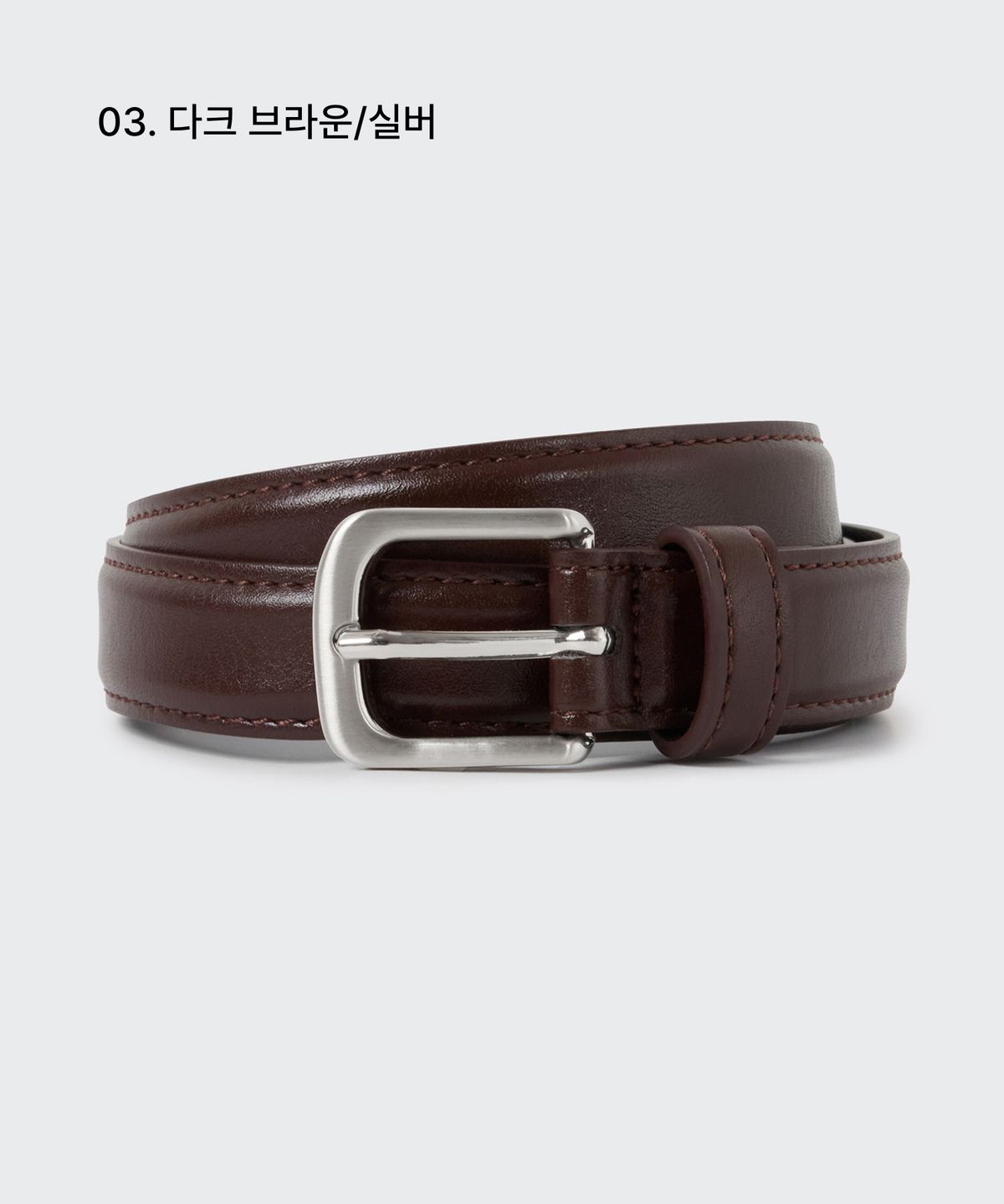 무신사 스탠다드 우먼(MUSINSA STANDARD WOMAN) 우먼즈 라운디드 스퀘어 신세틱 레더 슬림 벨트_20mm