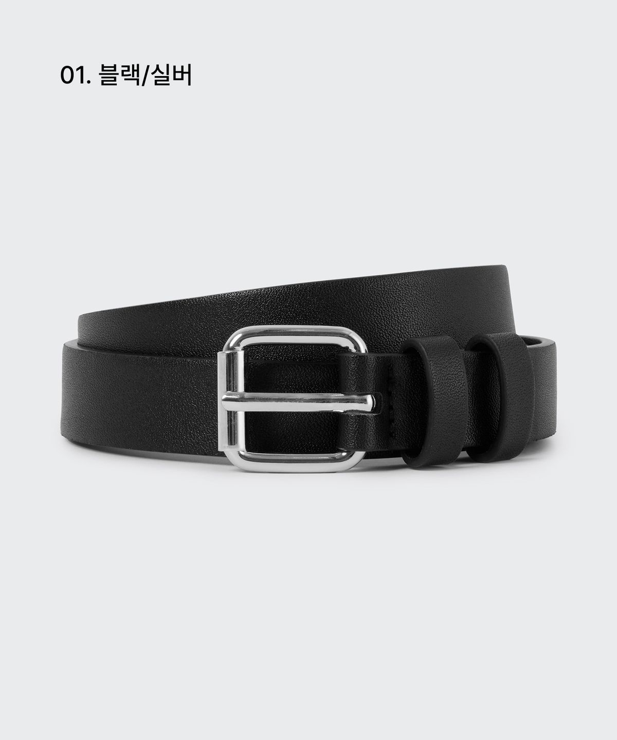 무신사 스탠다드 우먼(MUSINSA STANDARD WOMAN) 우먼즈 롤러 버클 신세틱 레더 슬림 벨트_20mm