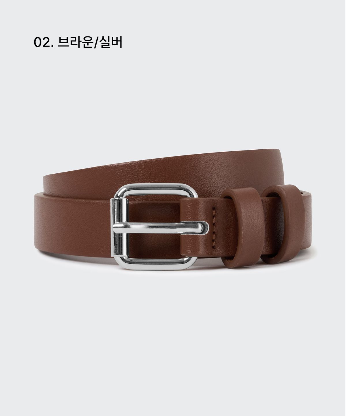 무신사 스탠다드 우먼(MUSINSA STANDARD WOMAN) 우먼즈 롤러 버클 신세틱 레더 슬림 벨트_20mm