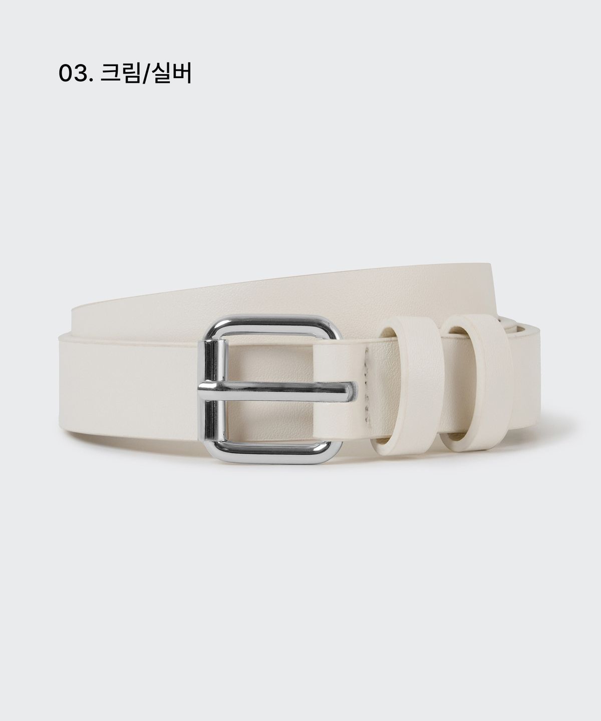 무신사 스탠다드 우먼(MUSINSA STANDARD WOMAN) 우먼즈 롤러 버클 신세틱 레더 슬림 벨트_20mm