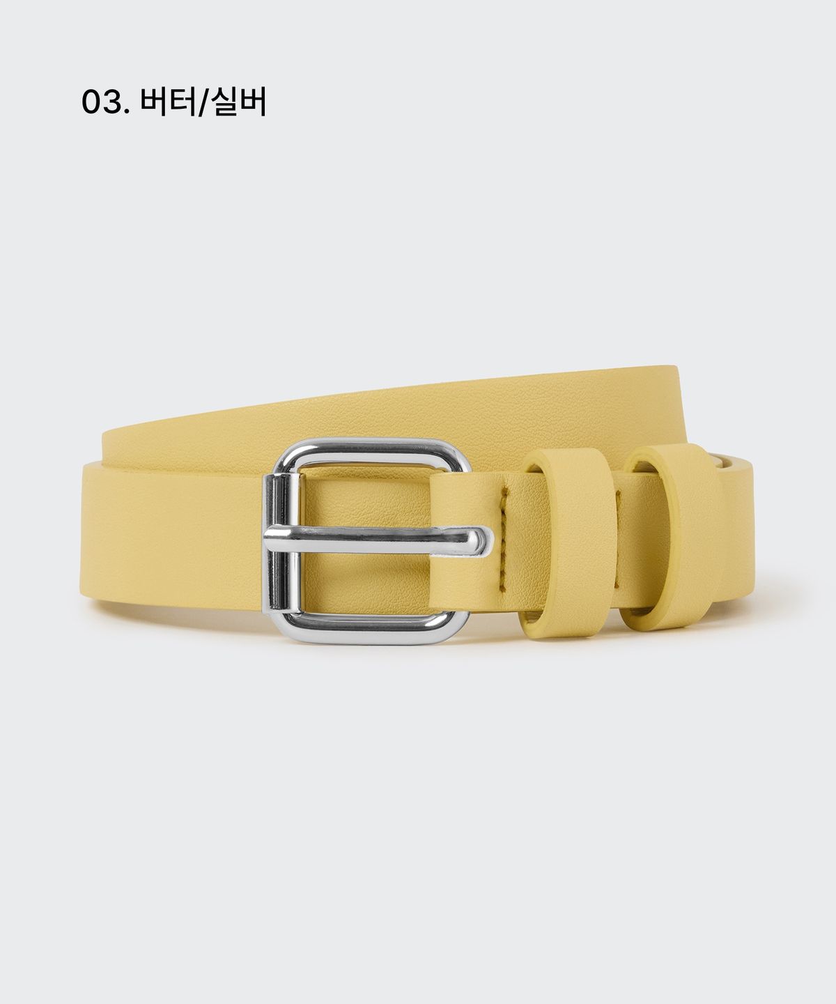 무신사 스탠다드 우먼(MUSINSA STANDARD WOMAN) 우먼즈 롤러 버클 신세틱 레더 슬림 벨트_20mm