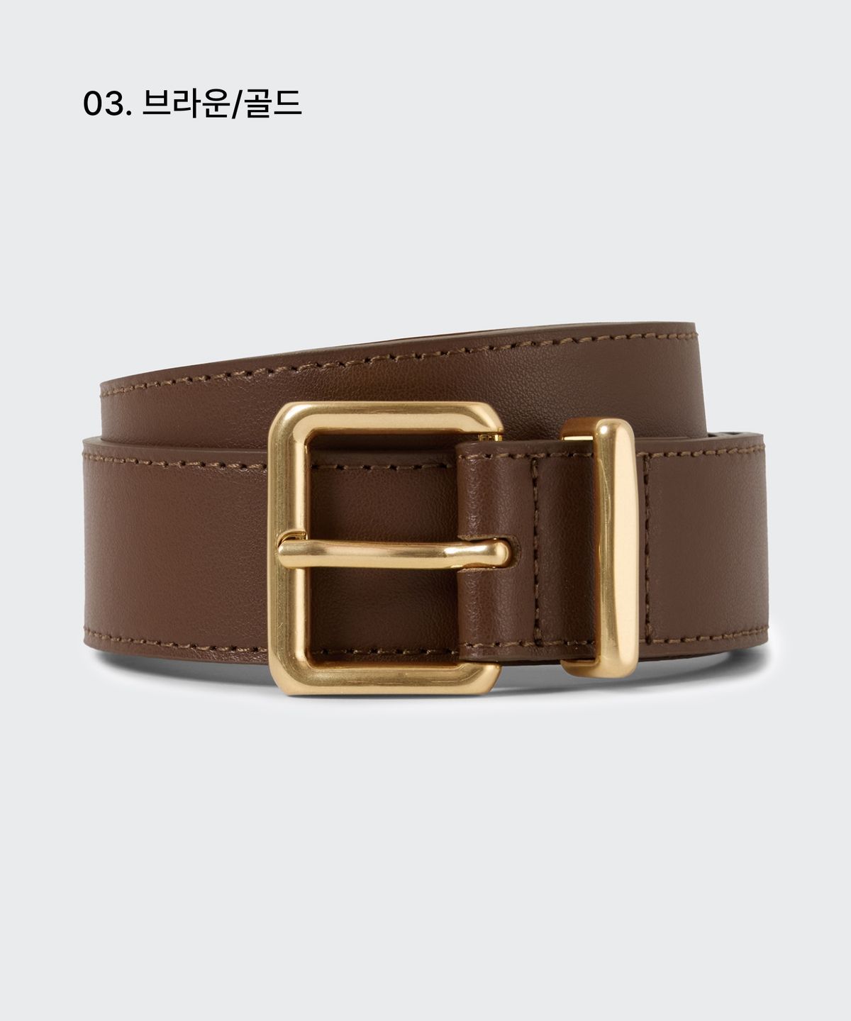 무신사 스탠다드 우먼(MUSINSA STANDARD WOMAN) 우먼즈 라운디드 스퀘어 레더 벨트_30mm