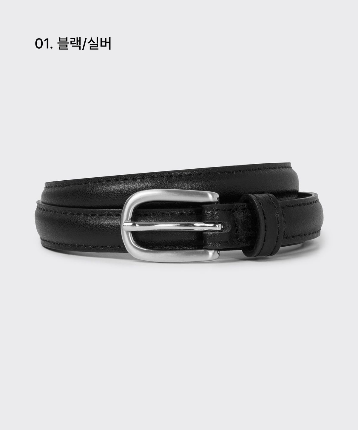 무신사 스탠다드 우먼(MUSINSA STANDARD WOMAN) 우먼즈 라운디드 레더 씬 벨트_15mm