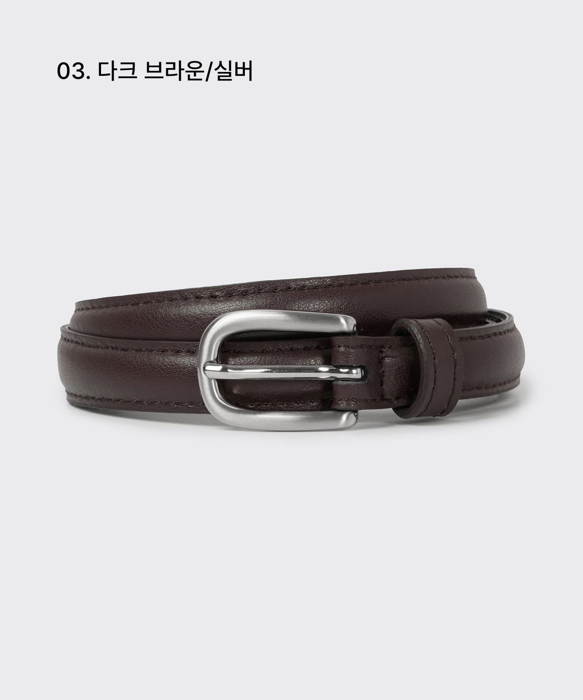 무신사 스탠다드 우먼(MUSINSA STANDARD WOMAN) 우먼즈 라운디드 레더 씬 벨트_15mm