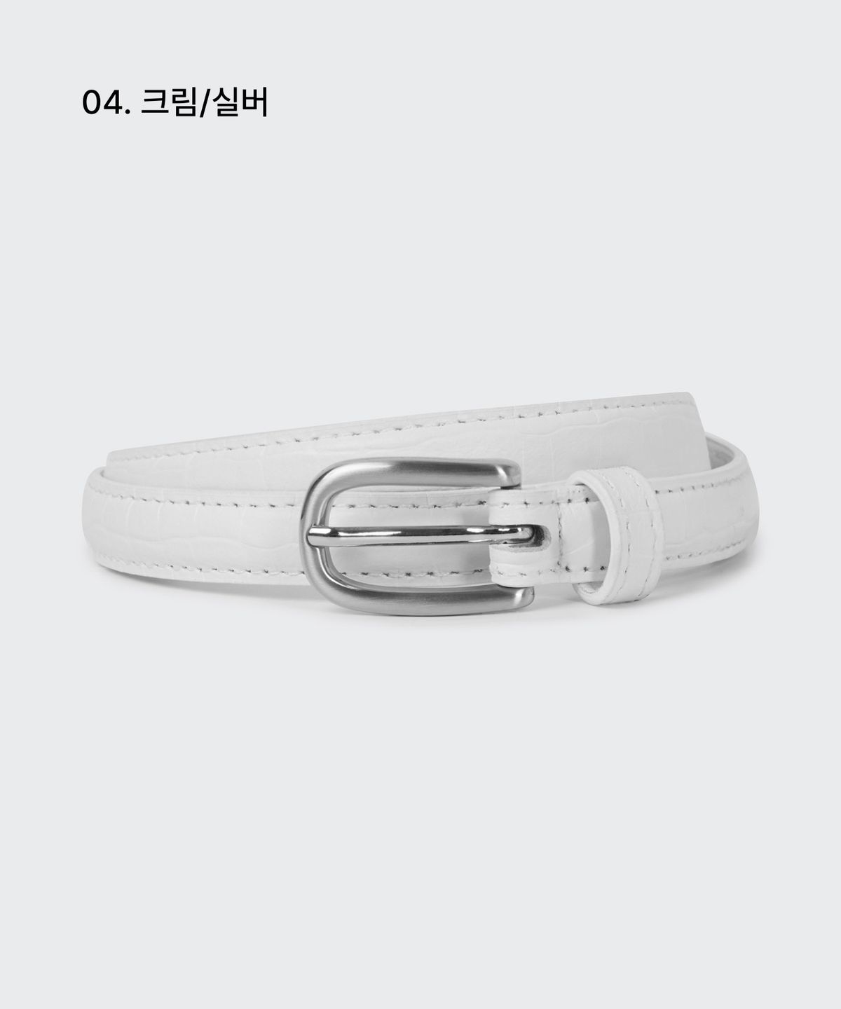 무신사 스탠다드 우먼(MUSINSA STANDARD WOMAN) 우먼즈 라운디드 크로코 패턴 레더 씬 벨트_15mm