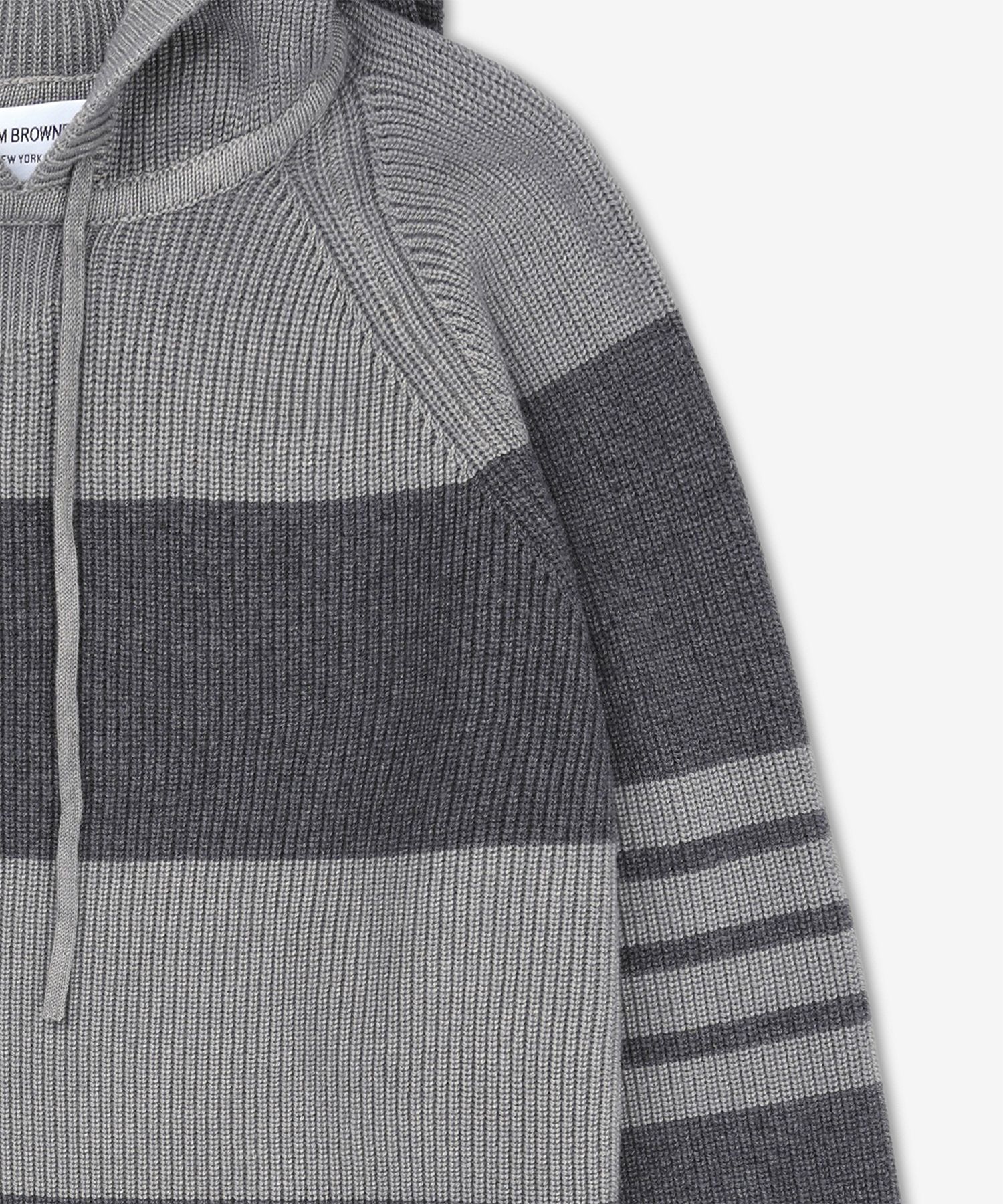 MUSINSA | THOM BROWNE Garment Dye Rugby Stripe Hoodie Knit