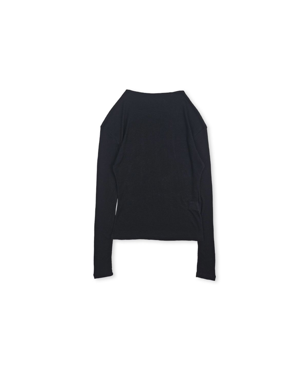 320쇼룸(320SHOWROOM) Mock Neck Wool Long Sleeve T-Shirt Black