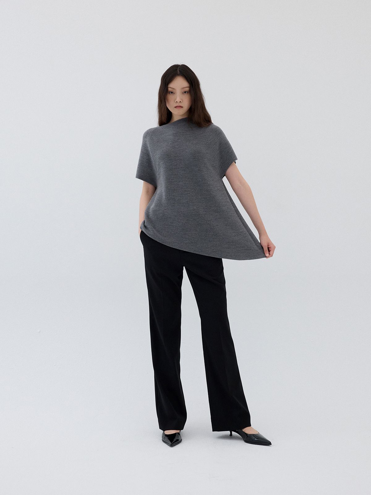 리플레인(REPLAIN) UNBALNCED KNIT TOP