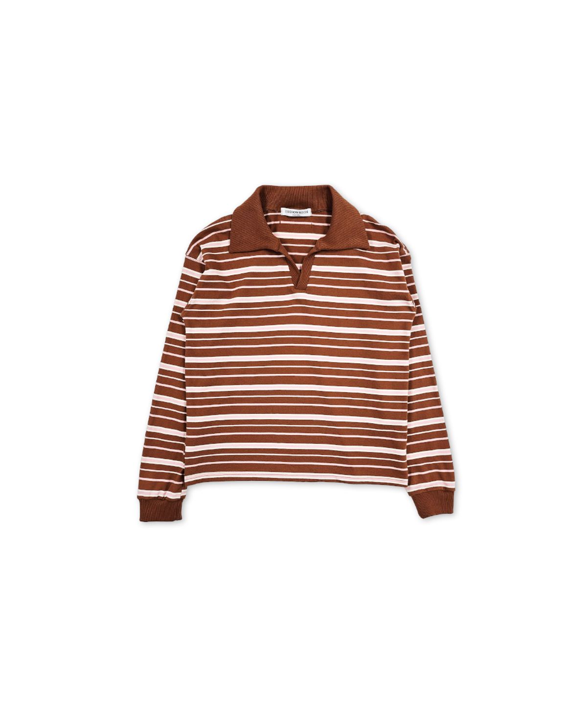 320쇼룸(320SHOWROOM) Stripe Open collar Rugby Shirt Camel