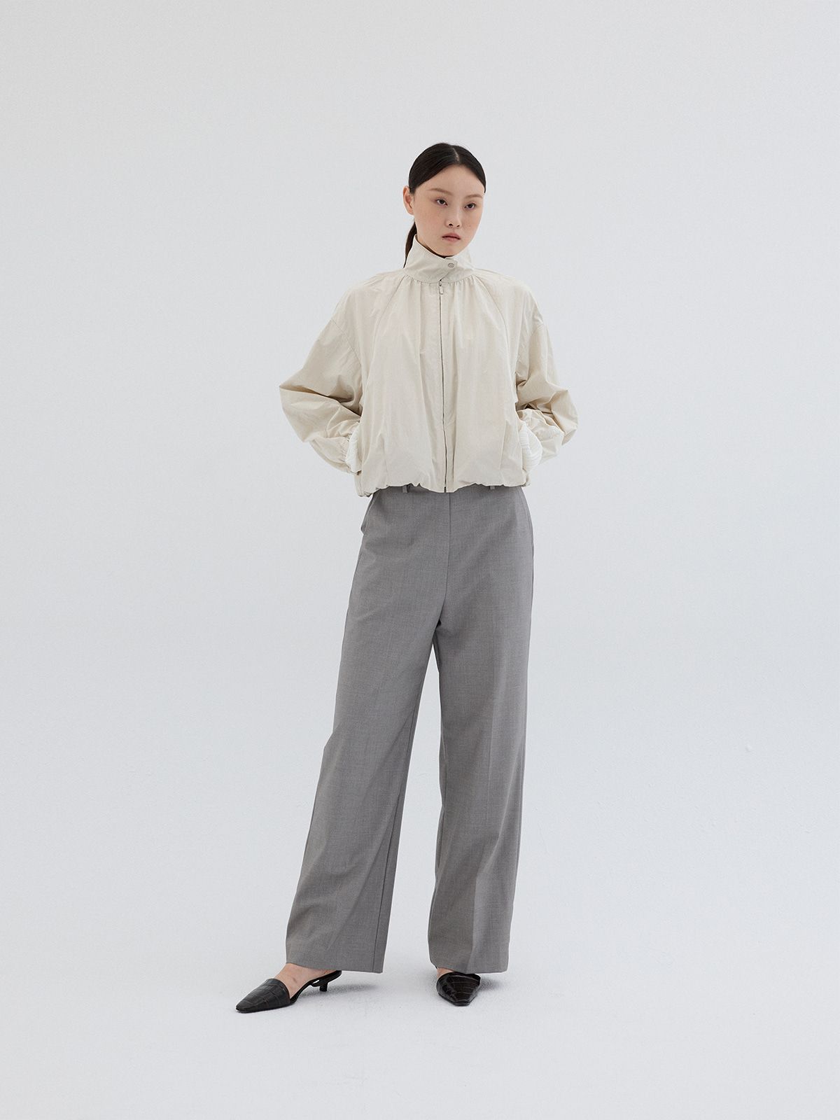 리플레인(REPLAIN) BACK BANDING STRAIGHT PANTS