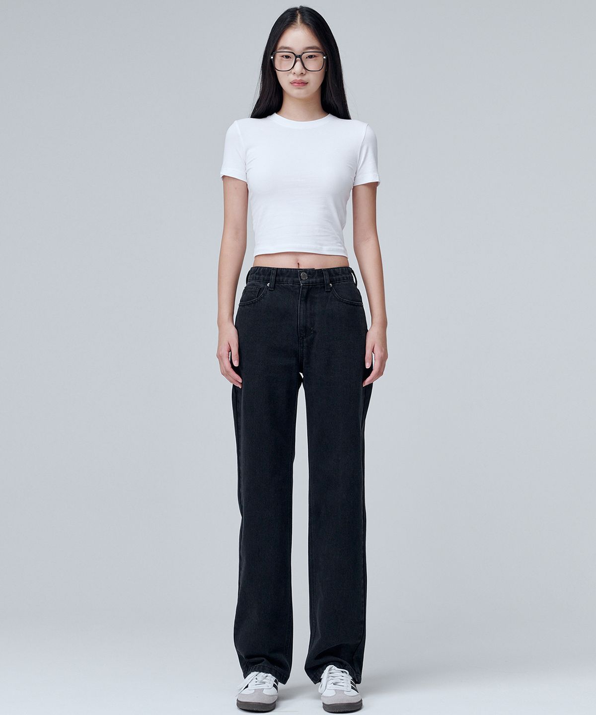 마롭(MALOUPE) 9107 사계절 와이드 데님팬츠 (블랙)