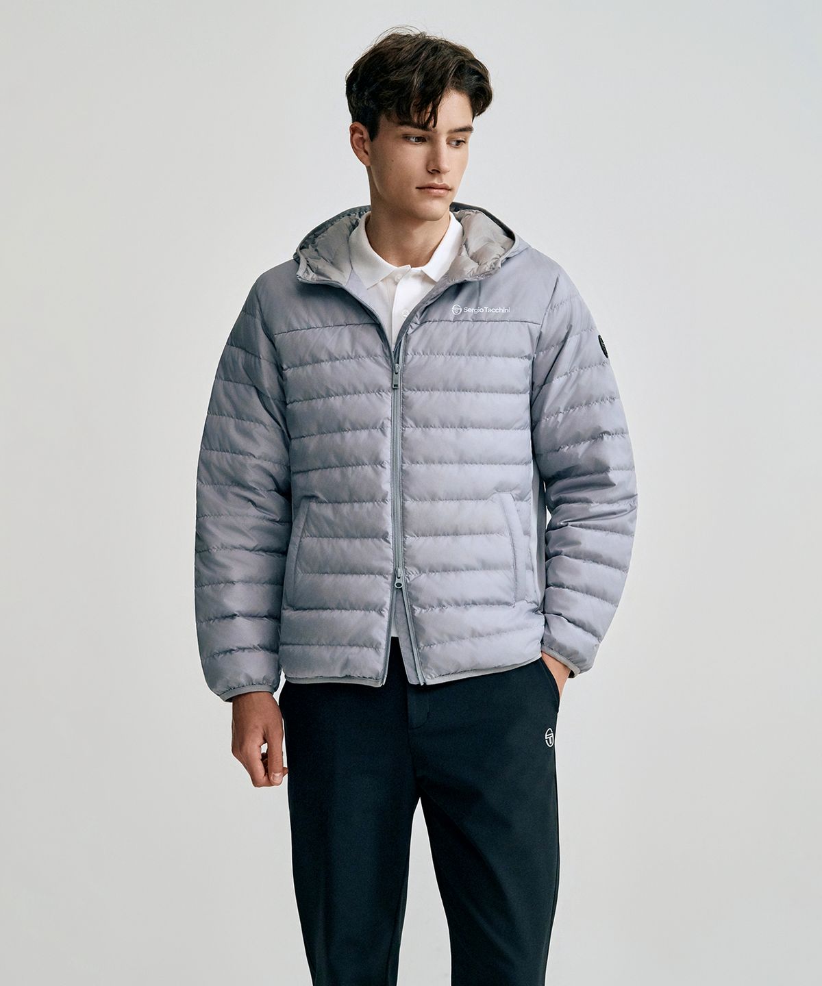 세르지오 타키니(SERGIO TACCHINI) M 데일리 후드 경량 다운점퍼 (Grey)