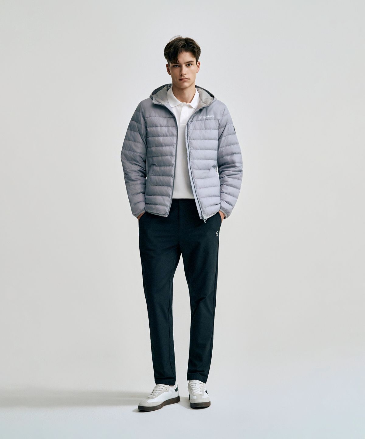 세르지오 타키니(SERGIO TACCHINI) M 데일리 후드 경량 다운점퍼 (Grey)