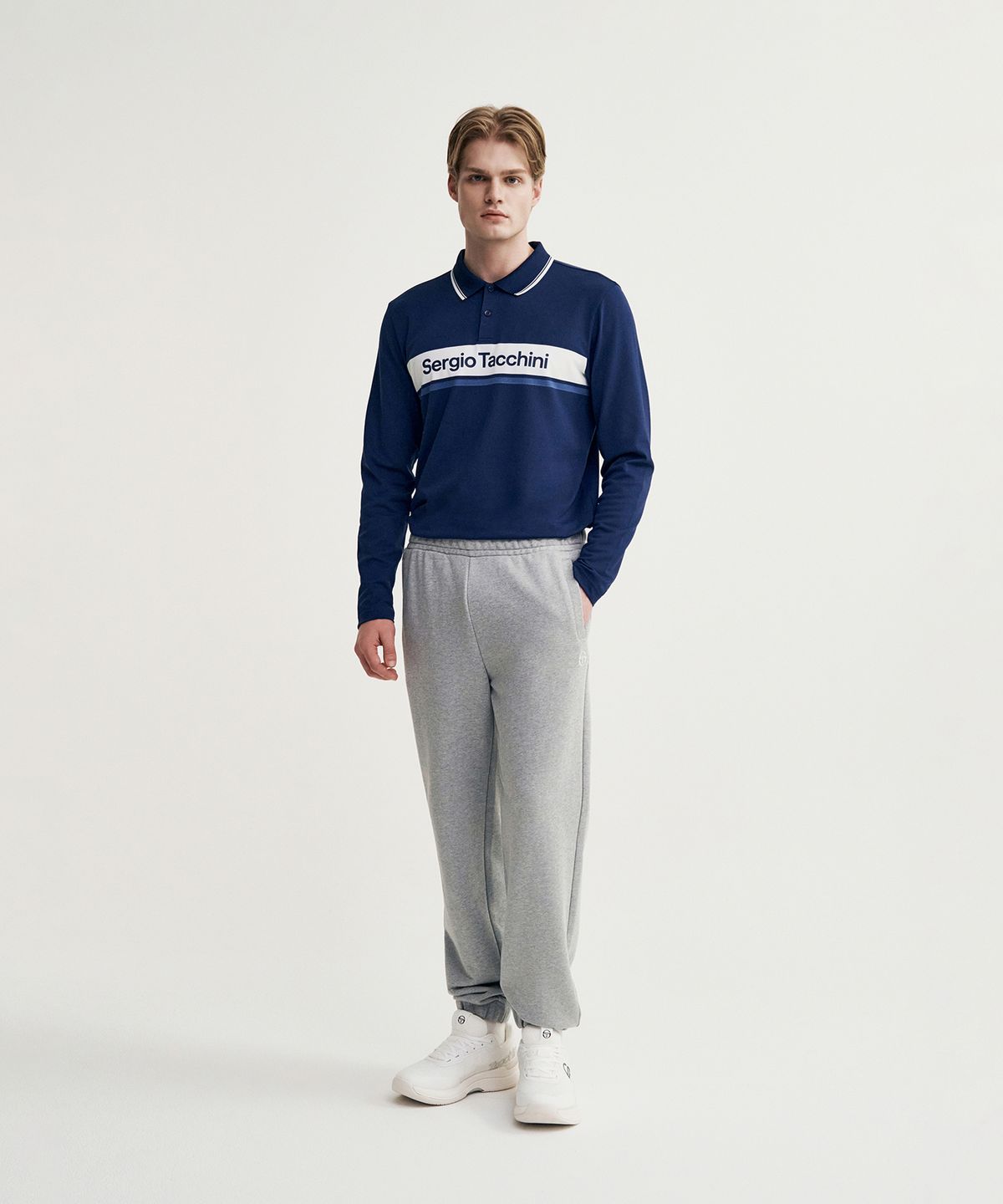 세르지오 타키니(SERGIO TACCHINI) M 데일리 스웻 조거 팬츠 (Melange Grey)