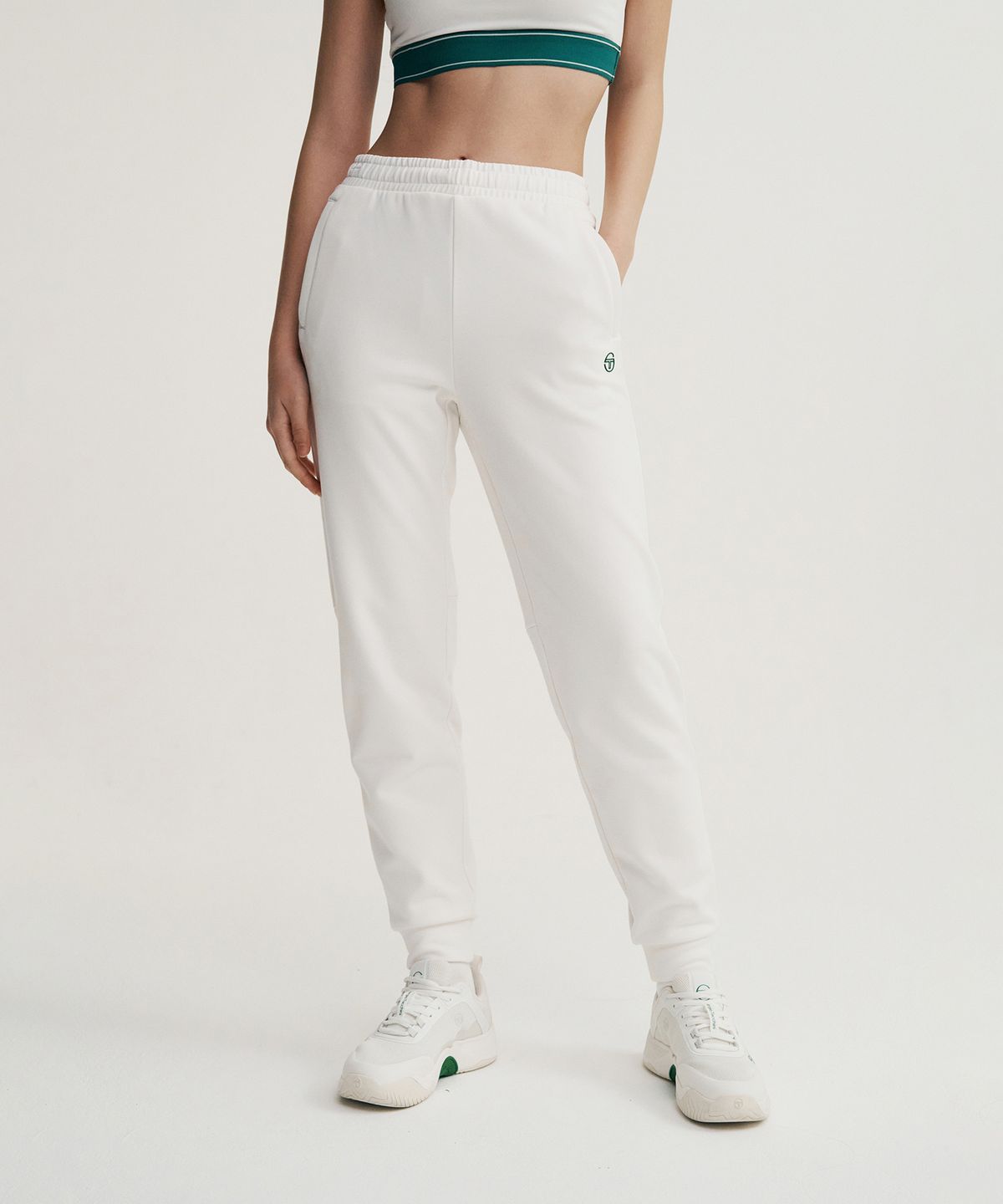 세르지오 타키니(SERGIO TACCHINI) W 에센셜 기모 조거 팬츠 (White)