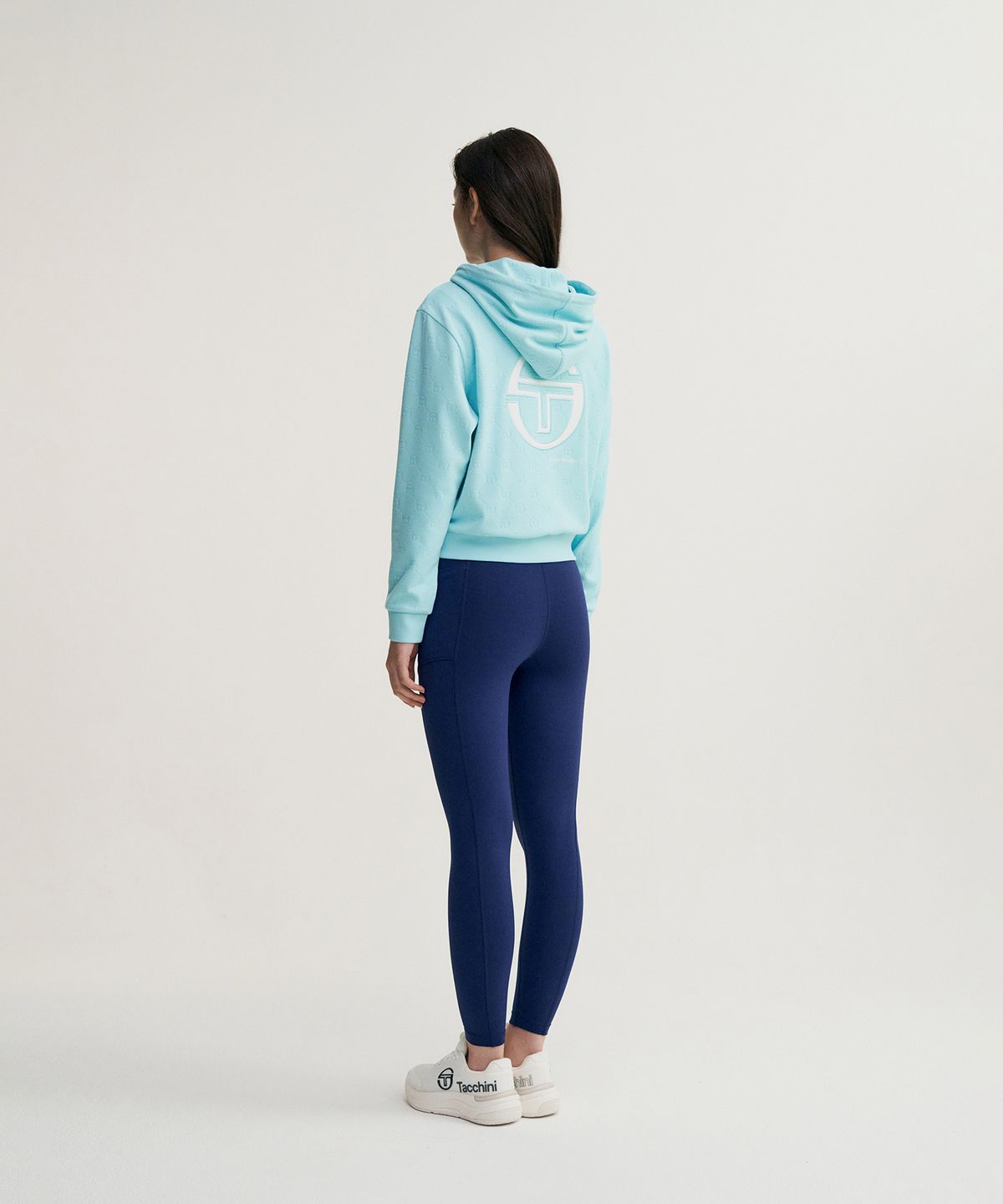 세르지오 타키니(SERGIO TACCHINI) W 데일리 자카드 후드 집업 (L.Turquoise)