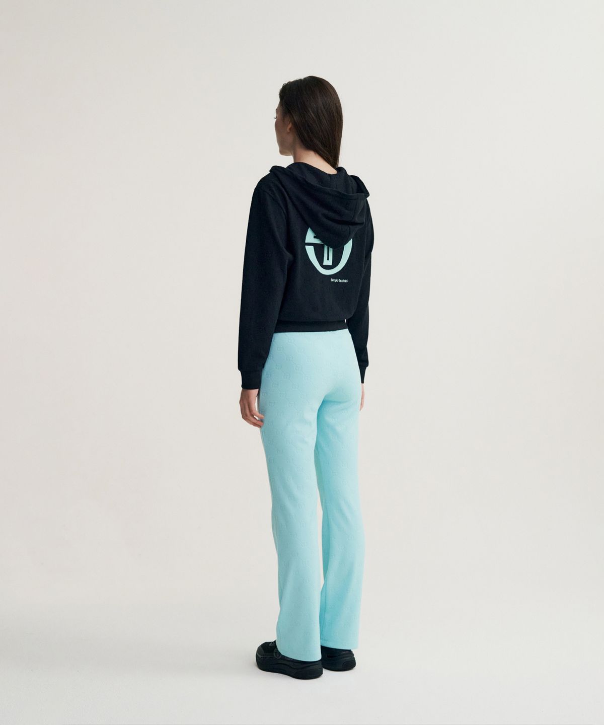 세르지오 타키니(SERGIO TACCHINI) W 데일리 자카드 후드 집업 (Black)
