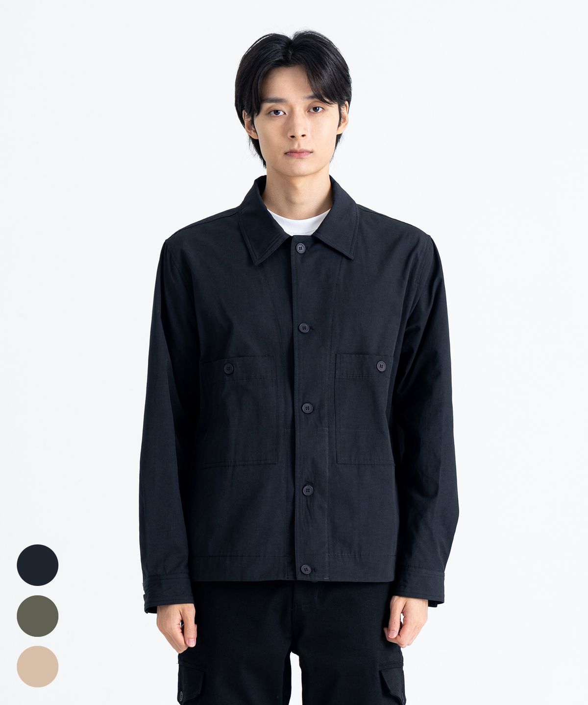 커넥트킨록(CONNECT KINLOCH) 루즈핏 투 포켓 셔츠 자켓 (3color)
