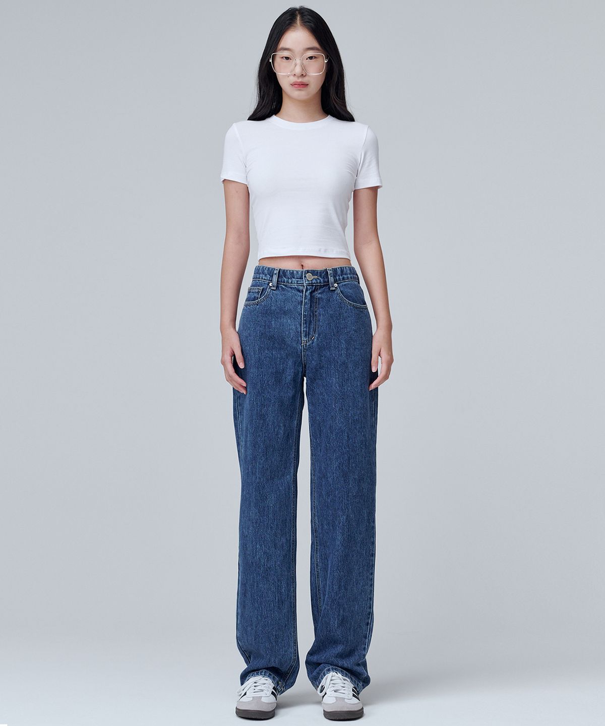 마롭(MALOUPE) 9107 사계절 와이드 데님팬츠 (미디움 인디고)