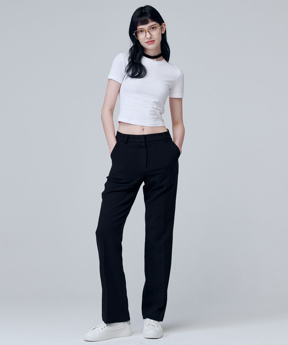 마롭(MALOUPE) 2140 스트레치 슬림 부츠컷 팬츠 (블랙)