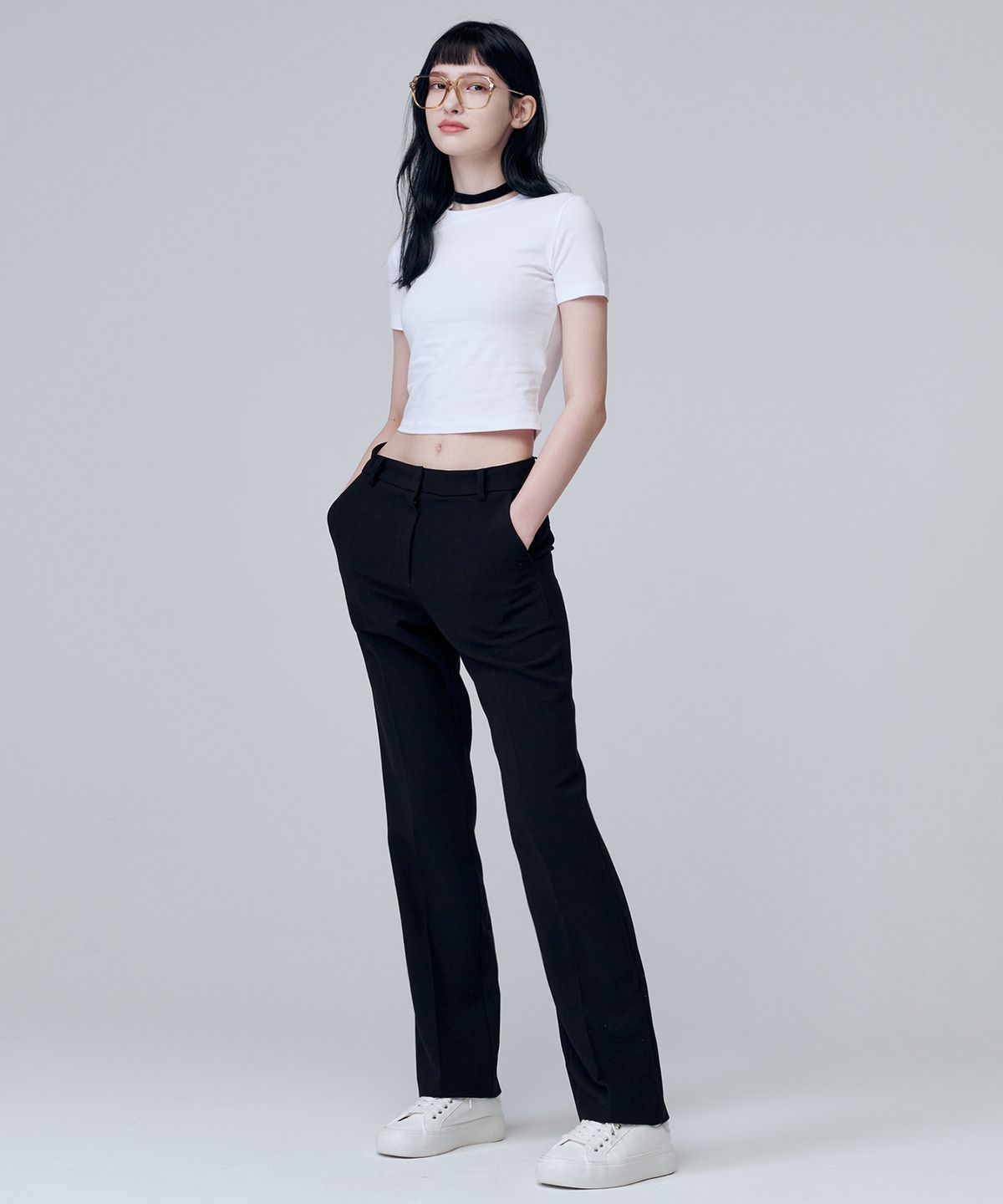마롭(MALOUPE) 2140 스트레치 슬림 부츠컷 팬츠 (블랙)