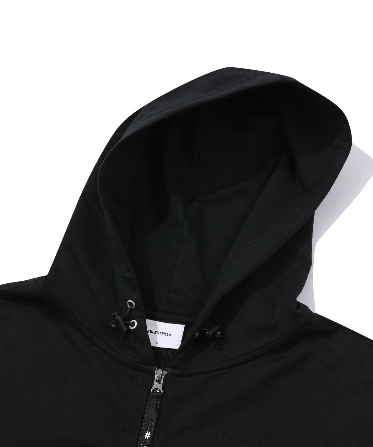 빈트릴(BEENTRILL) 스크립트 투웨이 후드 집업(블랙)