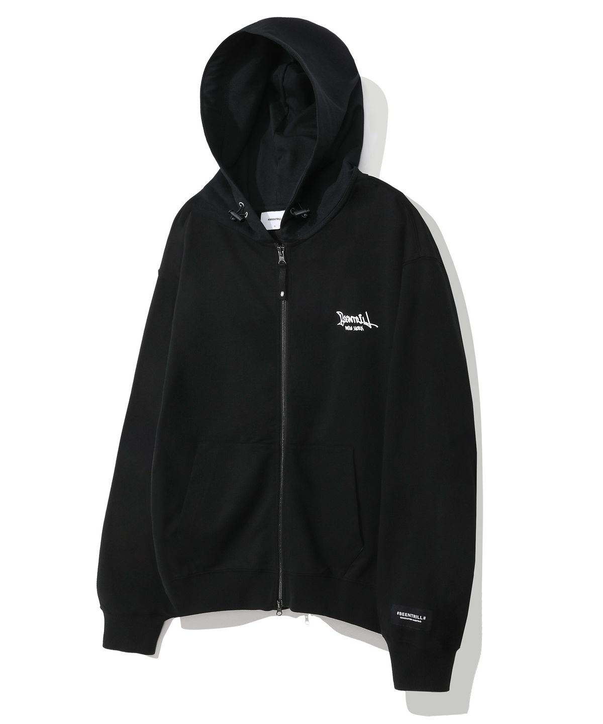 빈트릴(BEENTRILL) 스크립트 투웨이 후드 집업(블랙)