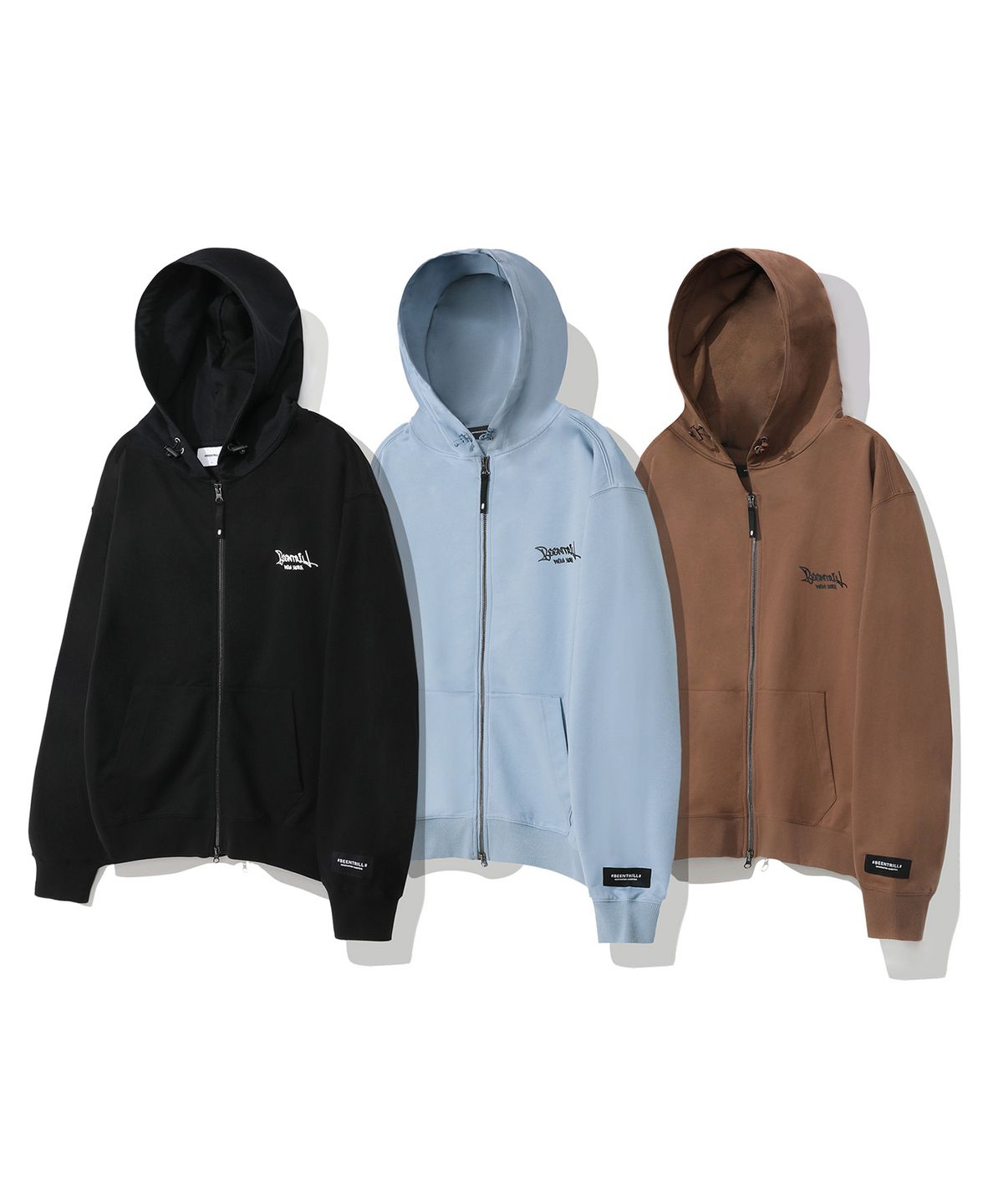 빈트릴(BEENTRILL) 스크립트 투웨이 후드 집업(카멜)