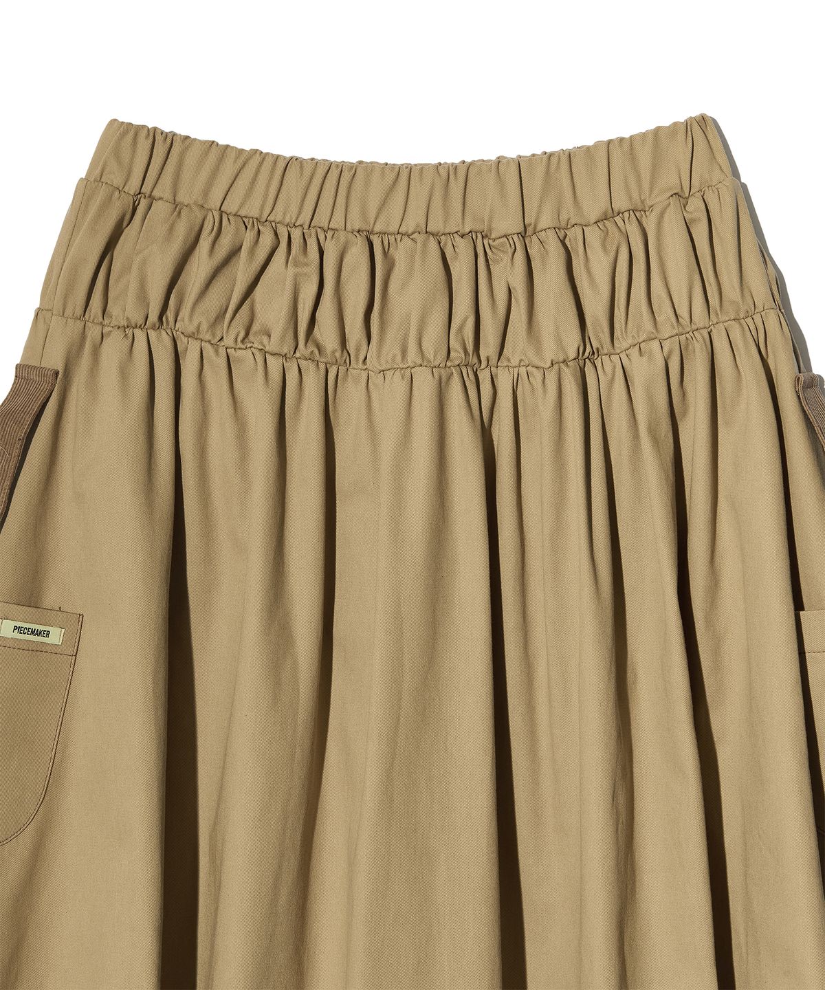 피스메이커(PIECE MAKER) CORDUROY POINT COTTON WORK MIDI SKIRT (BEIGE)