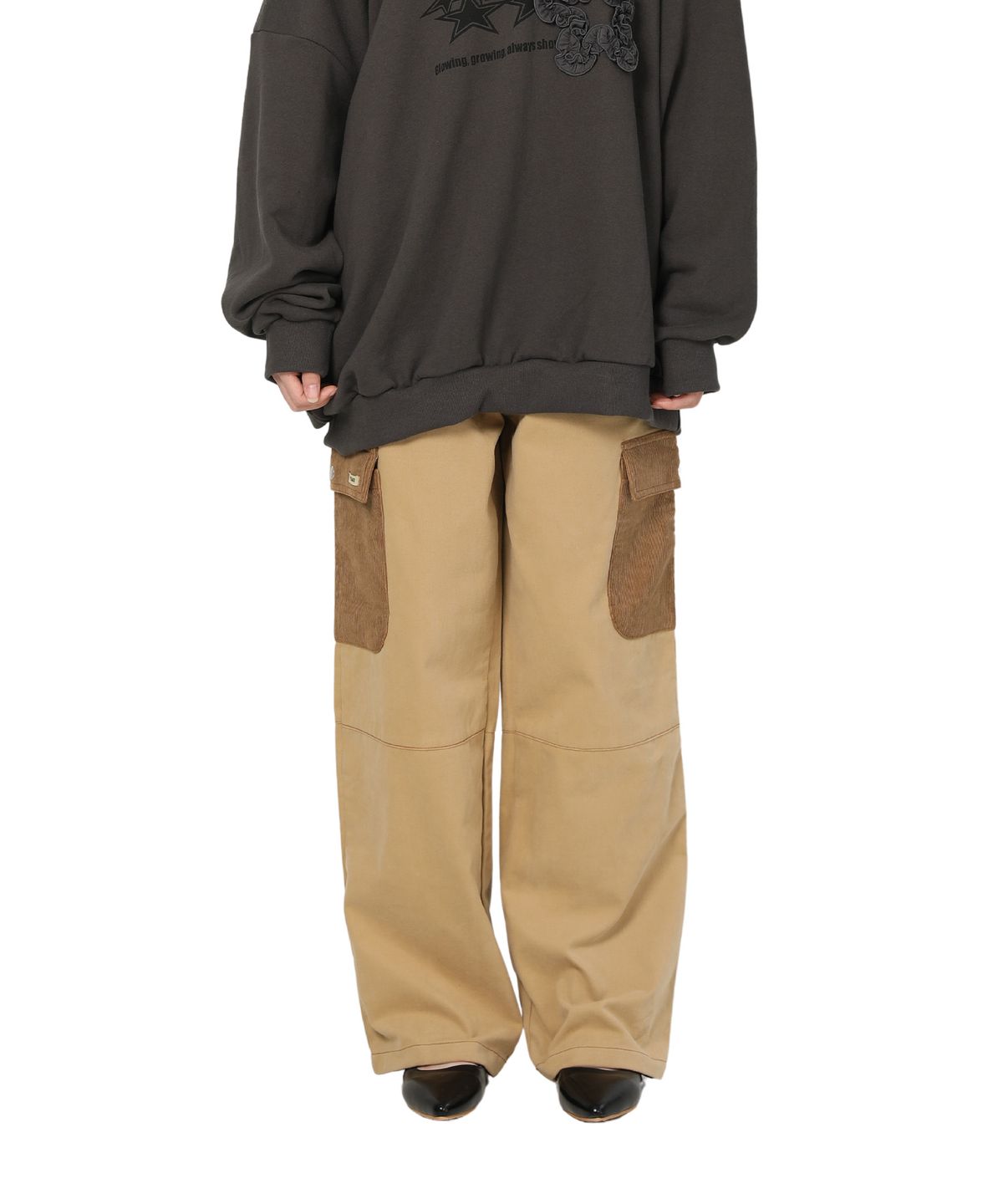 피스메이커(PIECE MAKER) CORDUROY POINT COTTON WORK PANTS (BEIGE)