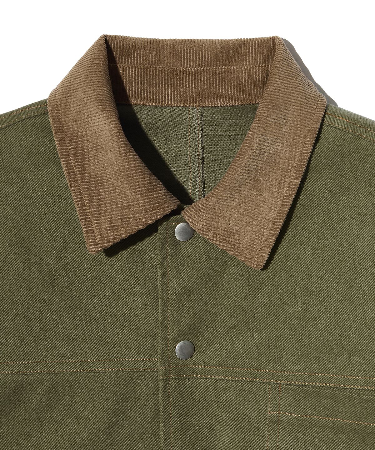 피스메이커(PIECE MAKER) CORDUROY POINT COTTON WORK JACKET (KHAKI)