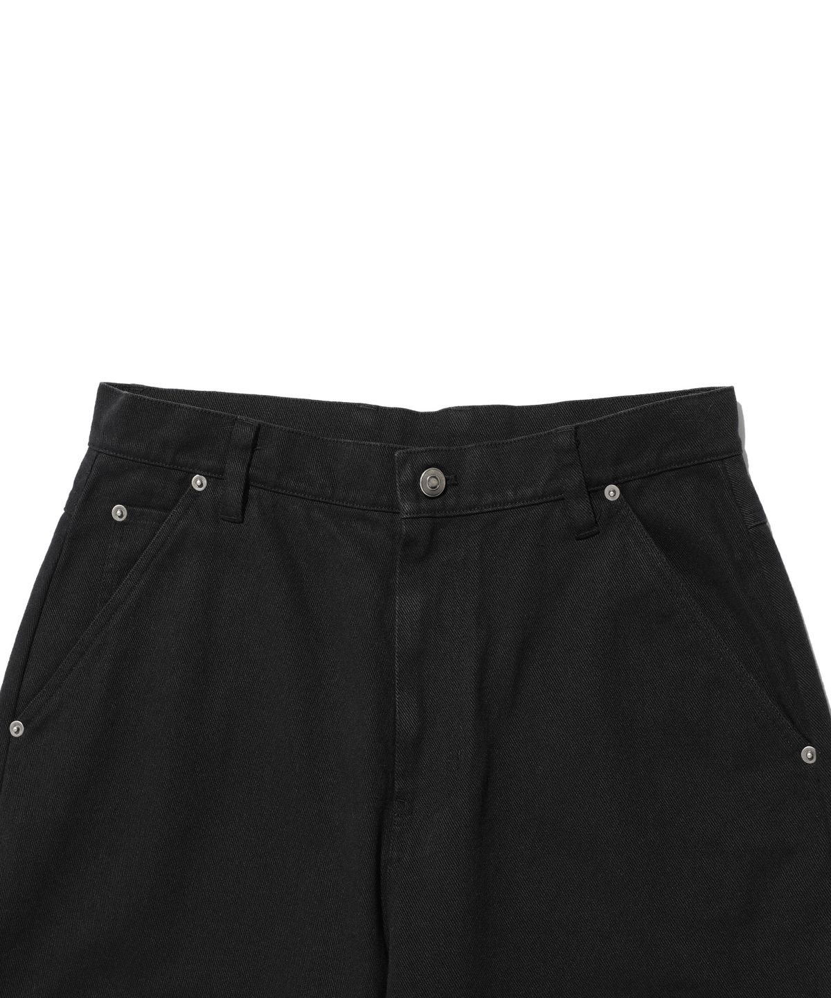 이스트쿤스트(ISTKUNST) WASHED COTTON DOUBLE KNEE PANTS_BLACK(IK2EFMPA10A)