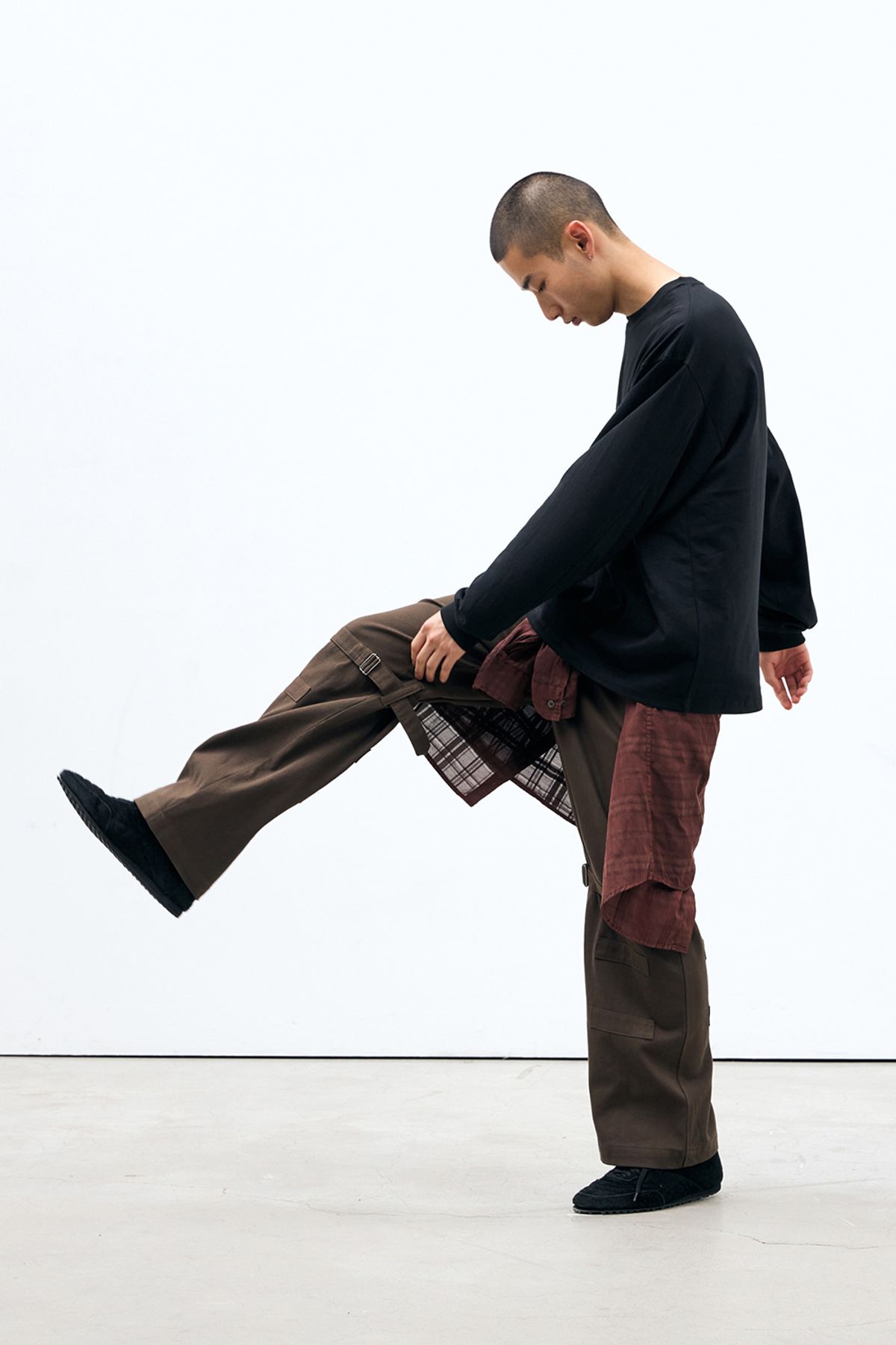 해칭룸(HATCHINGROOM) Bondage Pants Mud Khaki