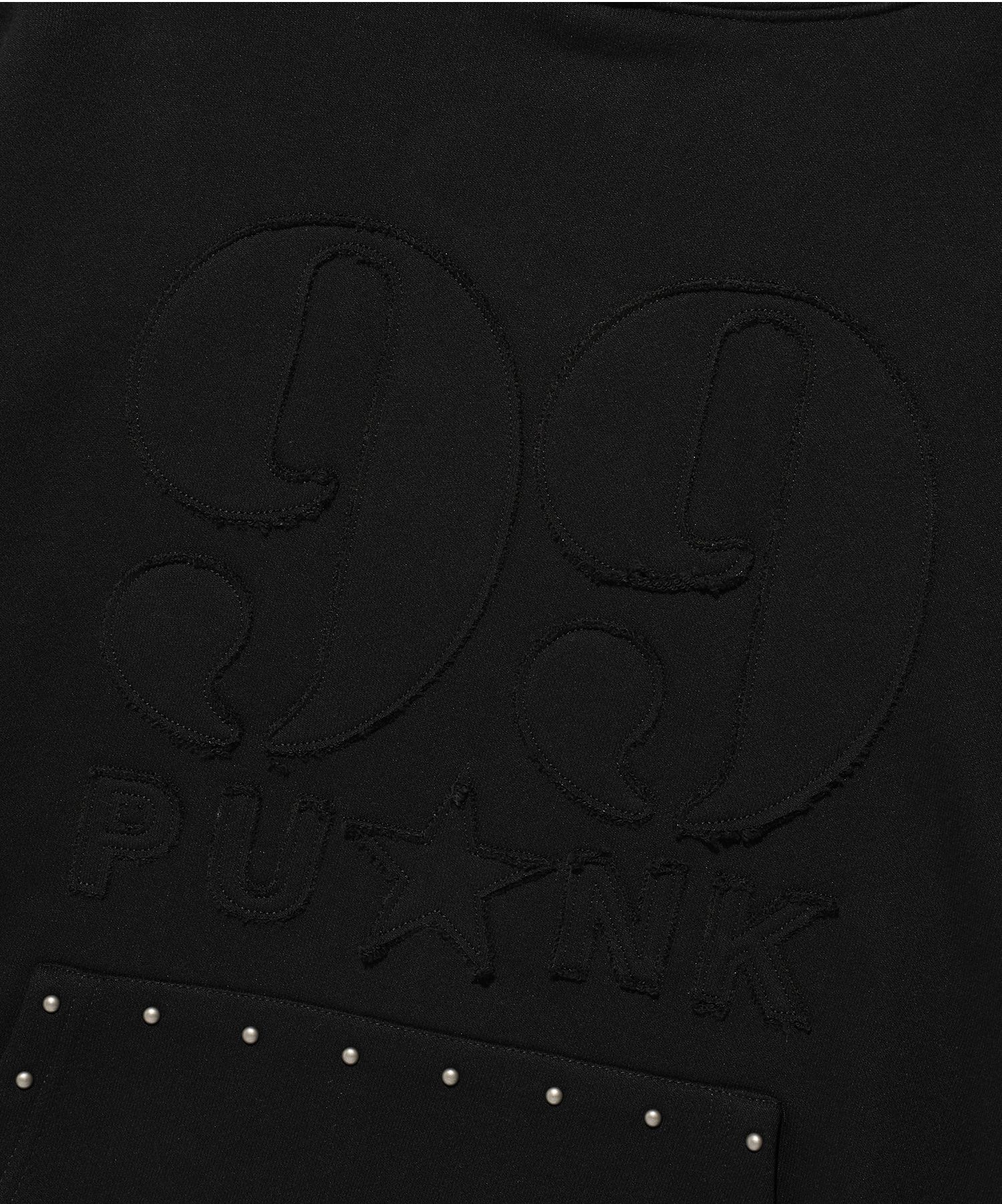 MUSINSA | ISTKUNST 99 PUNK APPLIQUE HOODIE_BLACK(IK2EFMM406A)