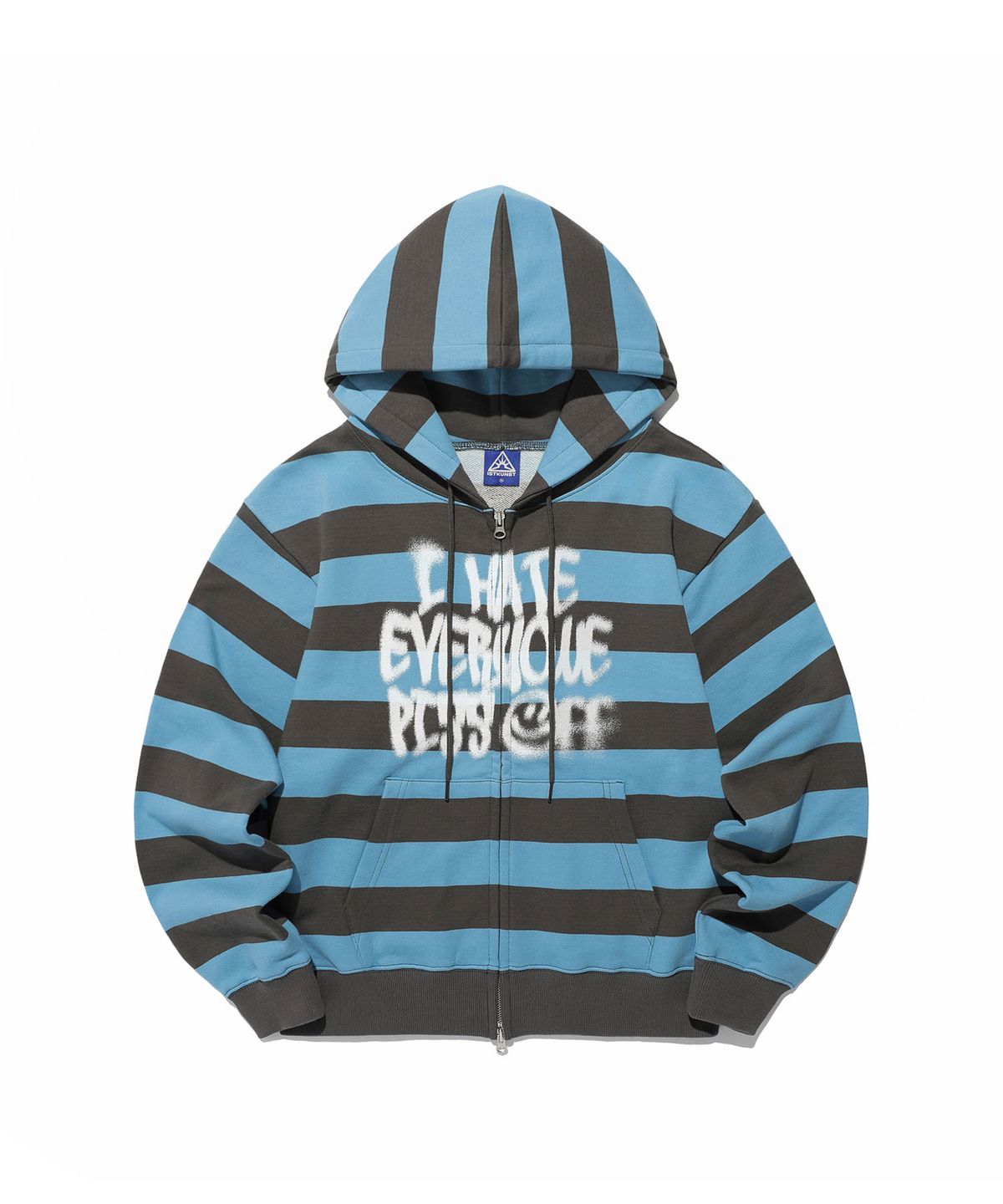 이스트쿤스트(ISTKUNST) PISS OFF ST HOOD ZIP UP_BLUE(IK2EFMM483A)