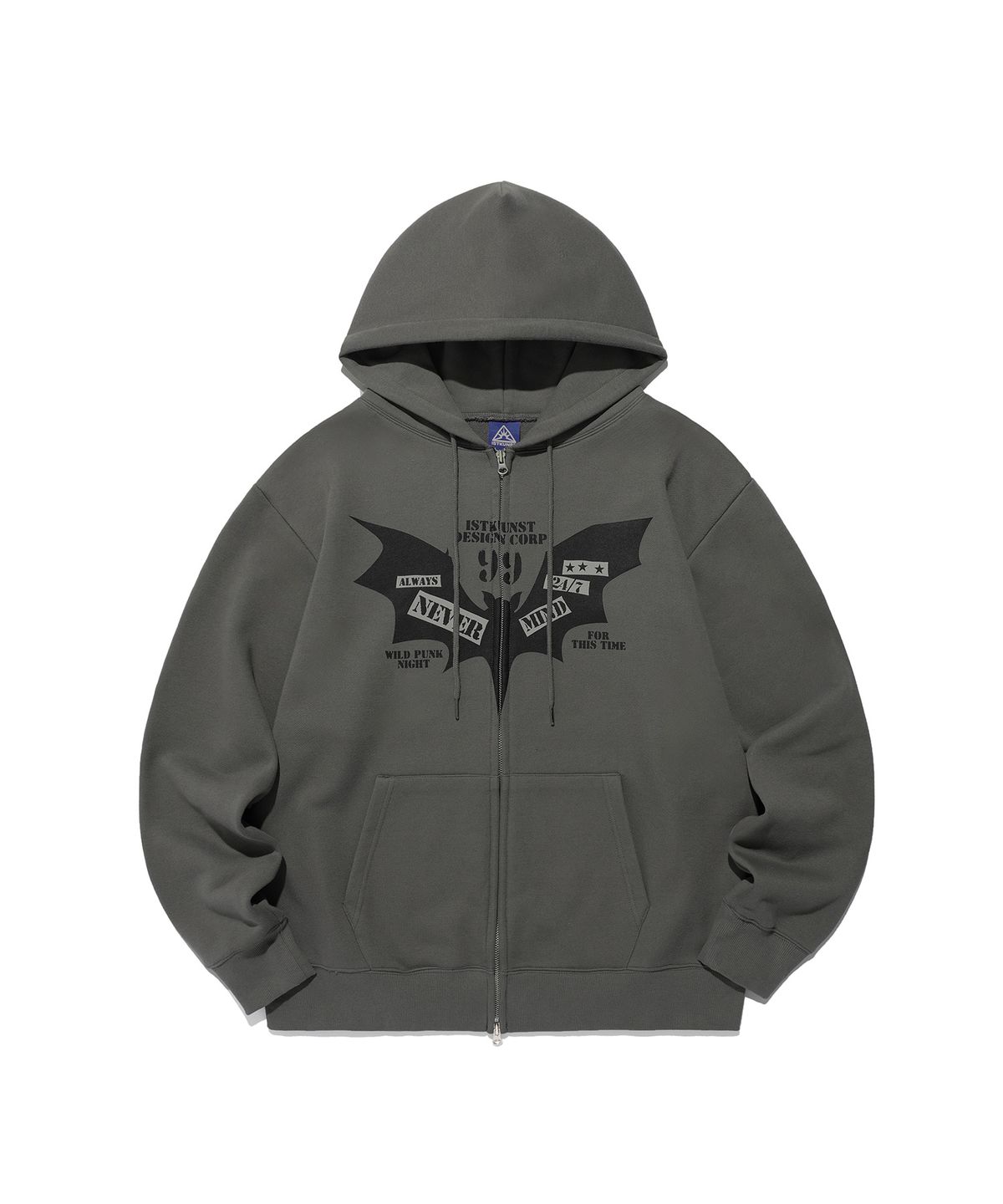 이스트쿤스트(ISTKUNST) BAT HOOD ZIP UP_CHARCOAL(IK2EFMM482A)