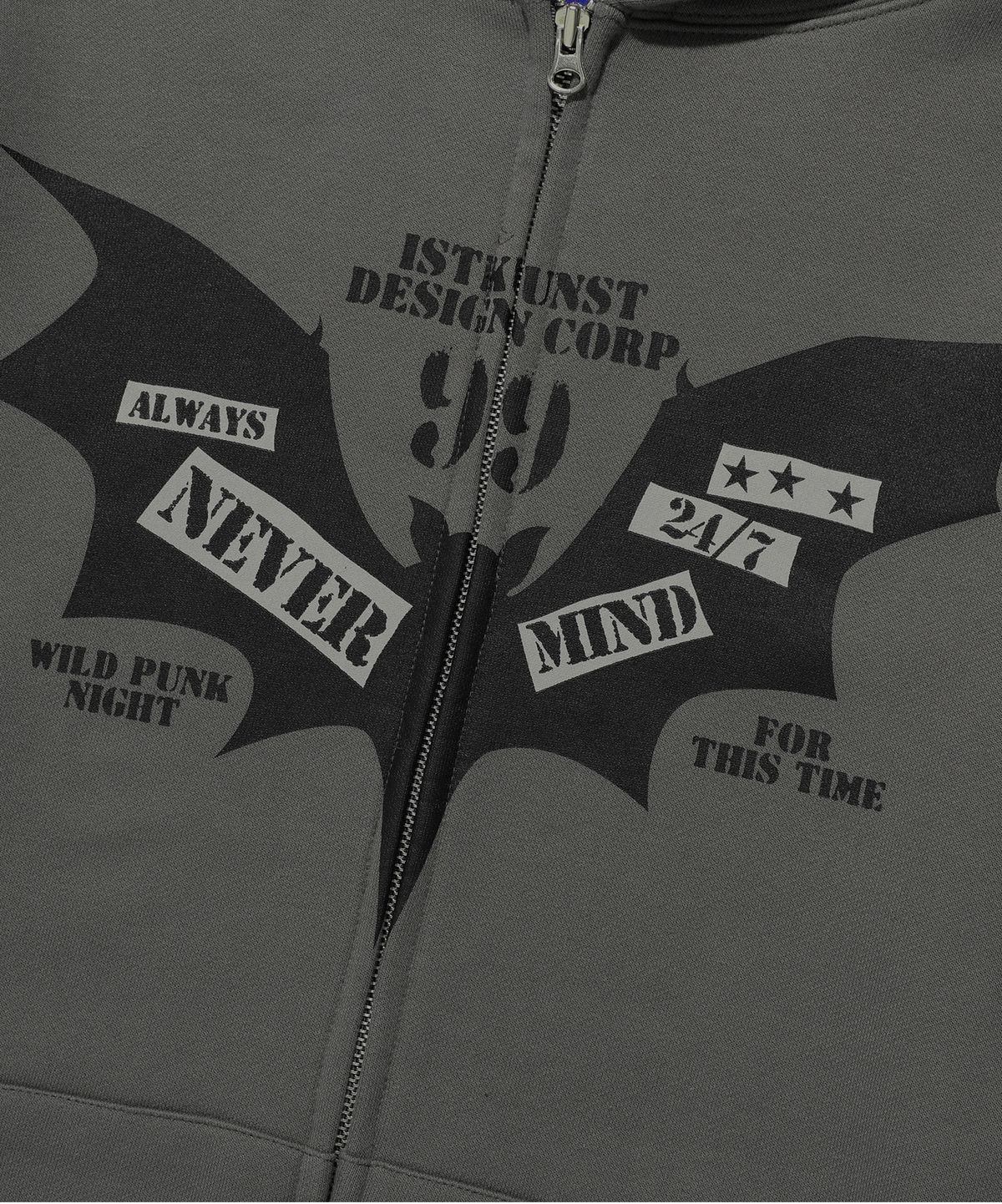 이스트쿤스트(ISTKUNST) BAT HOOD ZIP UP_CHARCOAL(IK2EFMM482A)