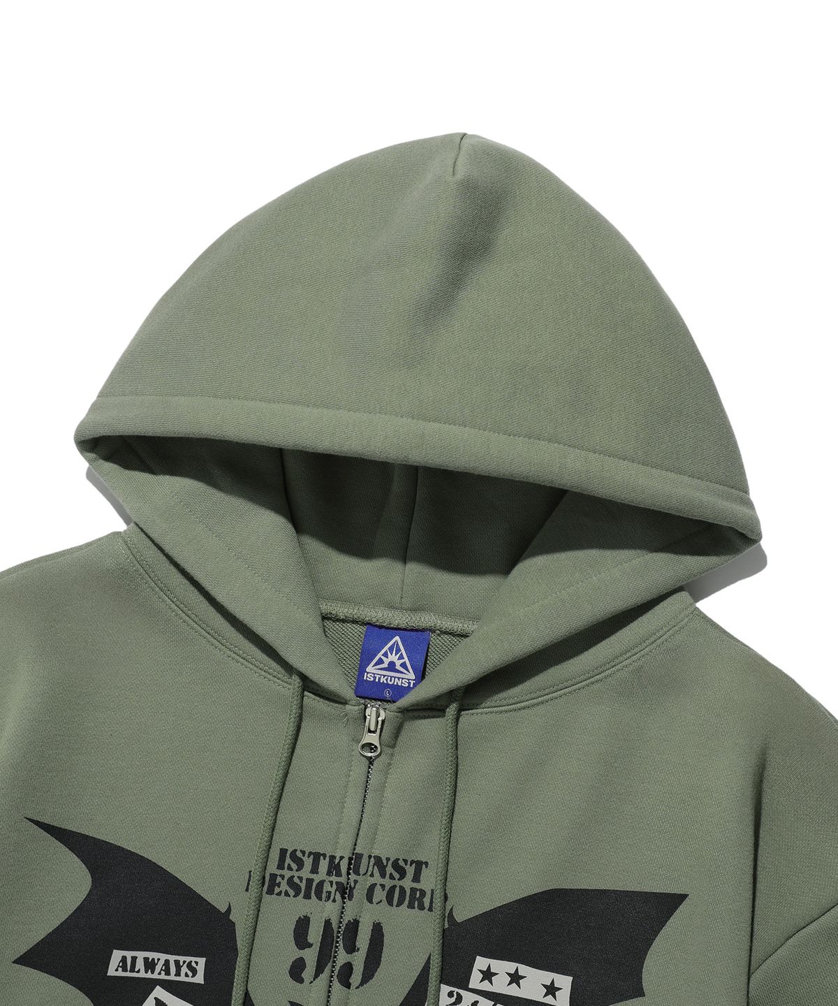 이스트쿤스트(ISTKUNST) BAT HOOD ZIP UP_OLIVE(IK2EFMM482A)