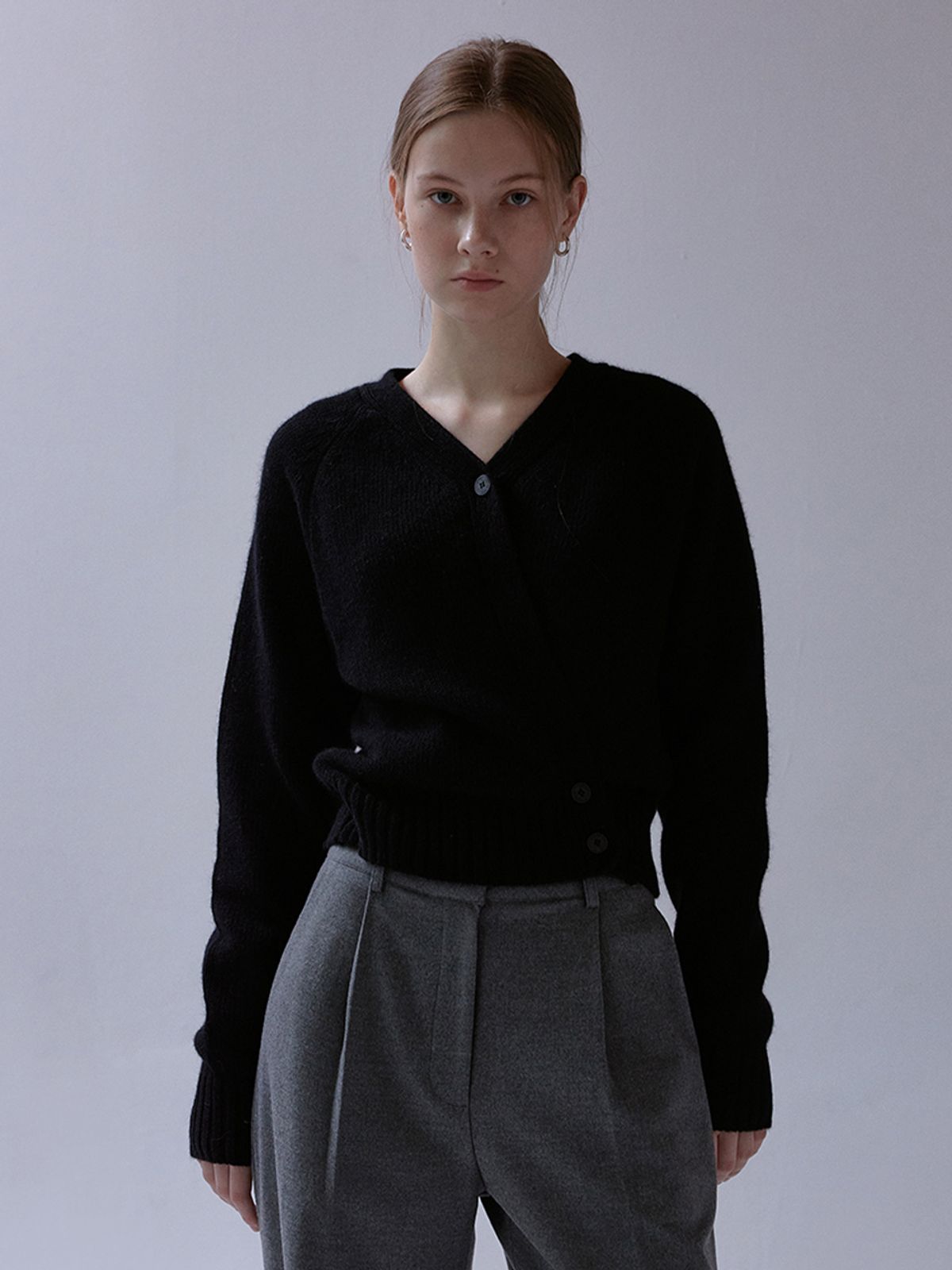 더미튼(THEMITTEN) Murmur wrap cardigan (black)