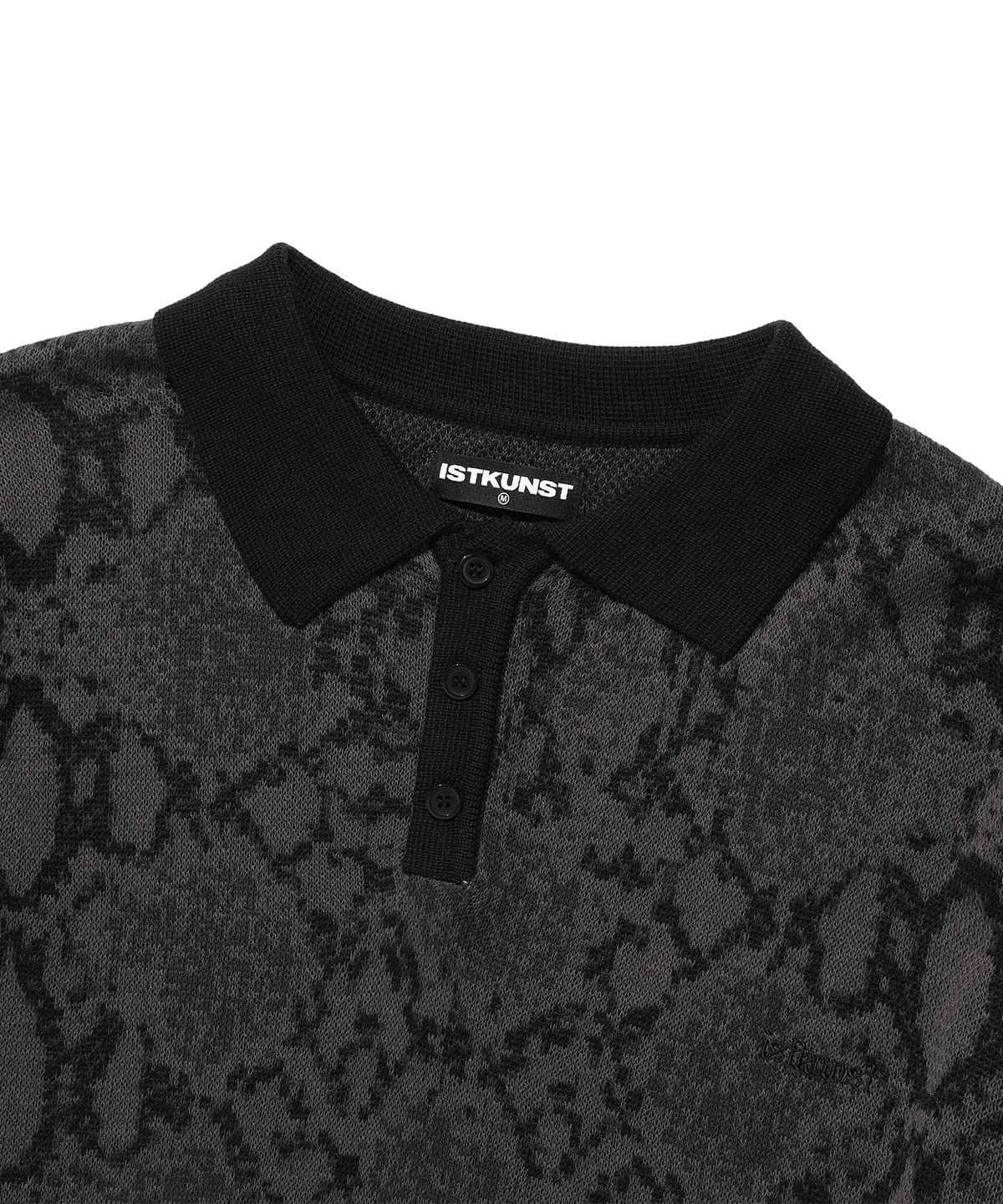 이스트쿤스트(ISTKUNST) PYTHON POLO KNIT_BLACK(IK2EFMK640A)