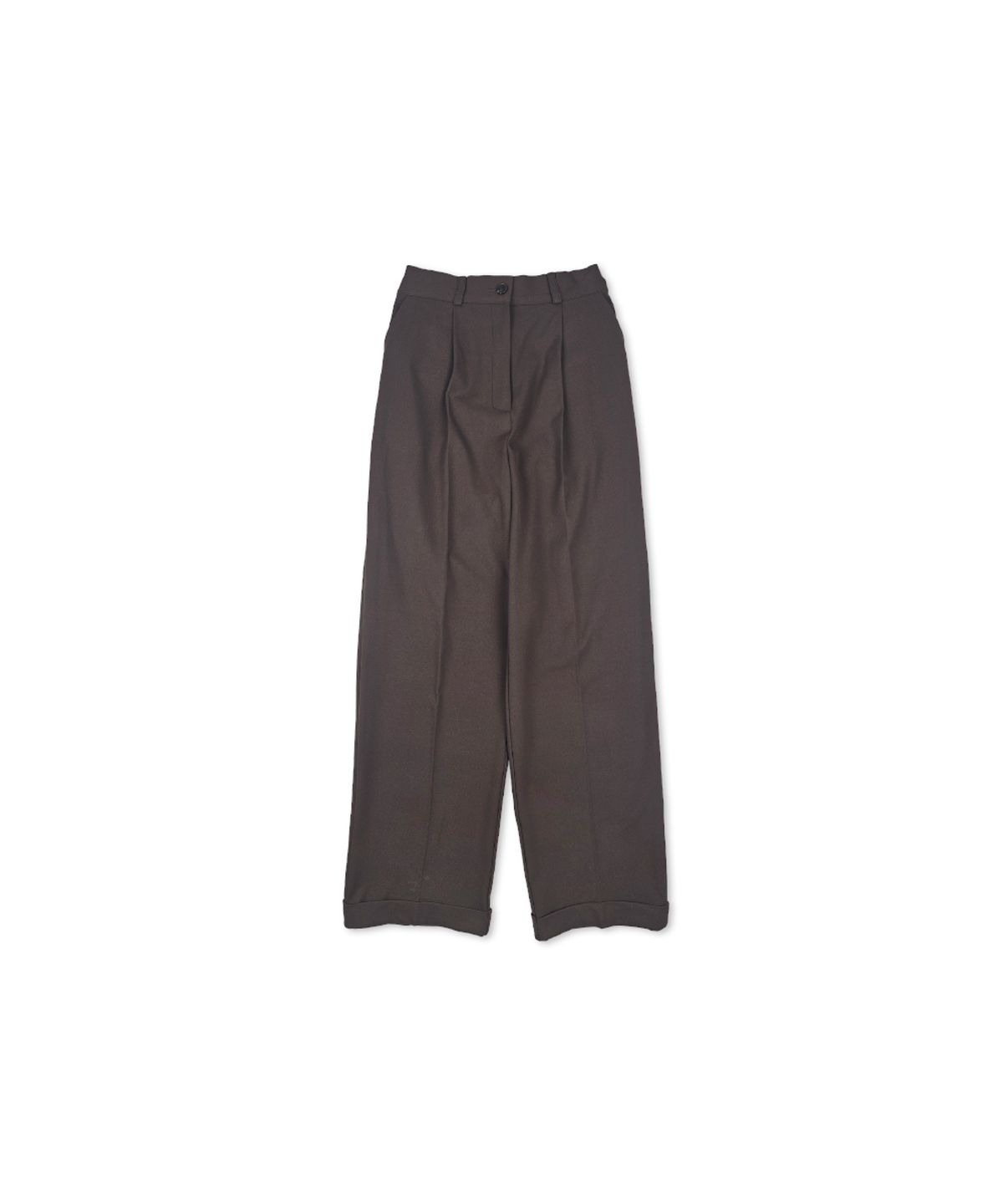 320쇼룸(320SHOWROOM) Wide Turn-Up Banding Slacks Brown