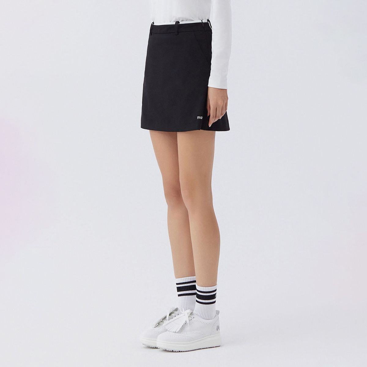 마틴골프(MARTINE GOLF) Stitch Logo Basic Skirts _BLACK