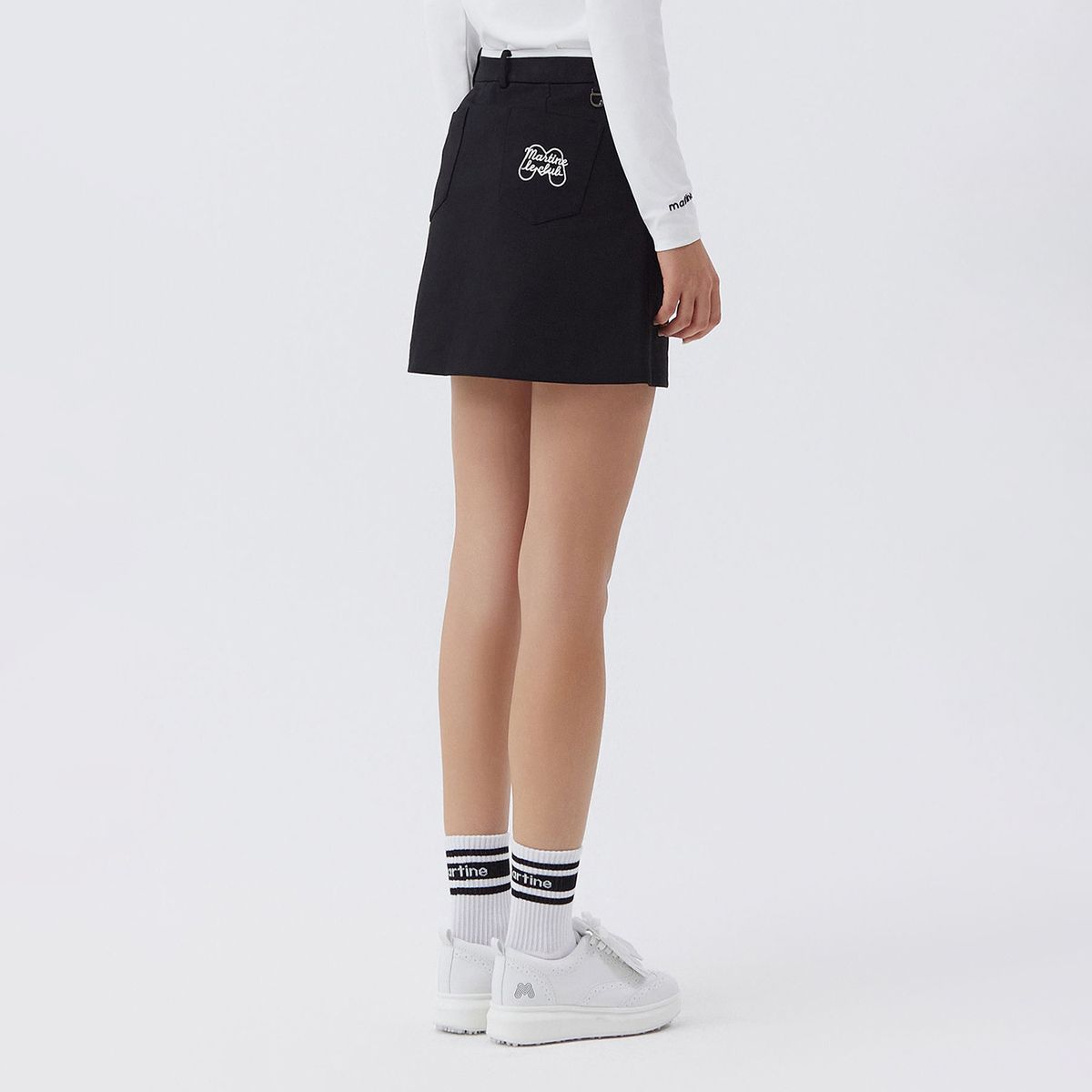 마틴골프(MARTINE GOLF) Stitch Logo Basic Skirts _BLACK