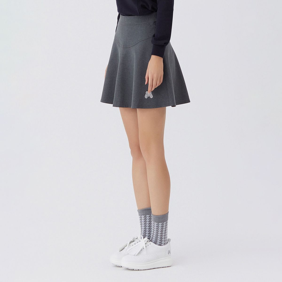 마틴골프(MARTINE GOLF) Logo Banding Flared Skirts_M/GRAY